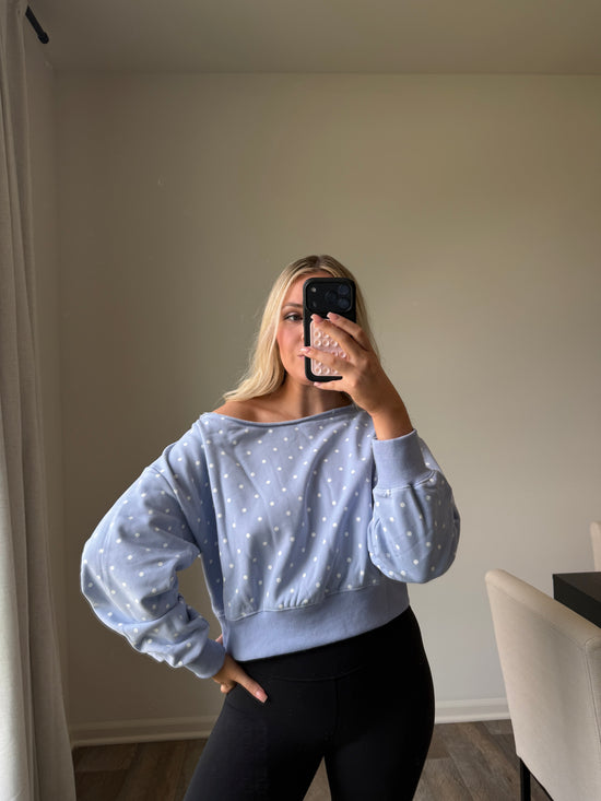 Skye Polka Dot Off Shoulder - Lt Blue