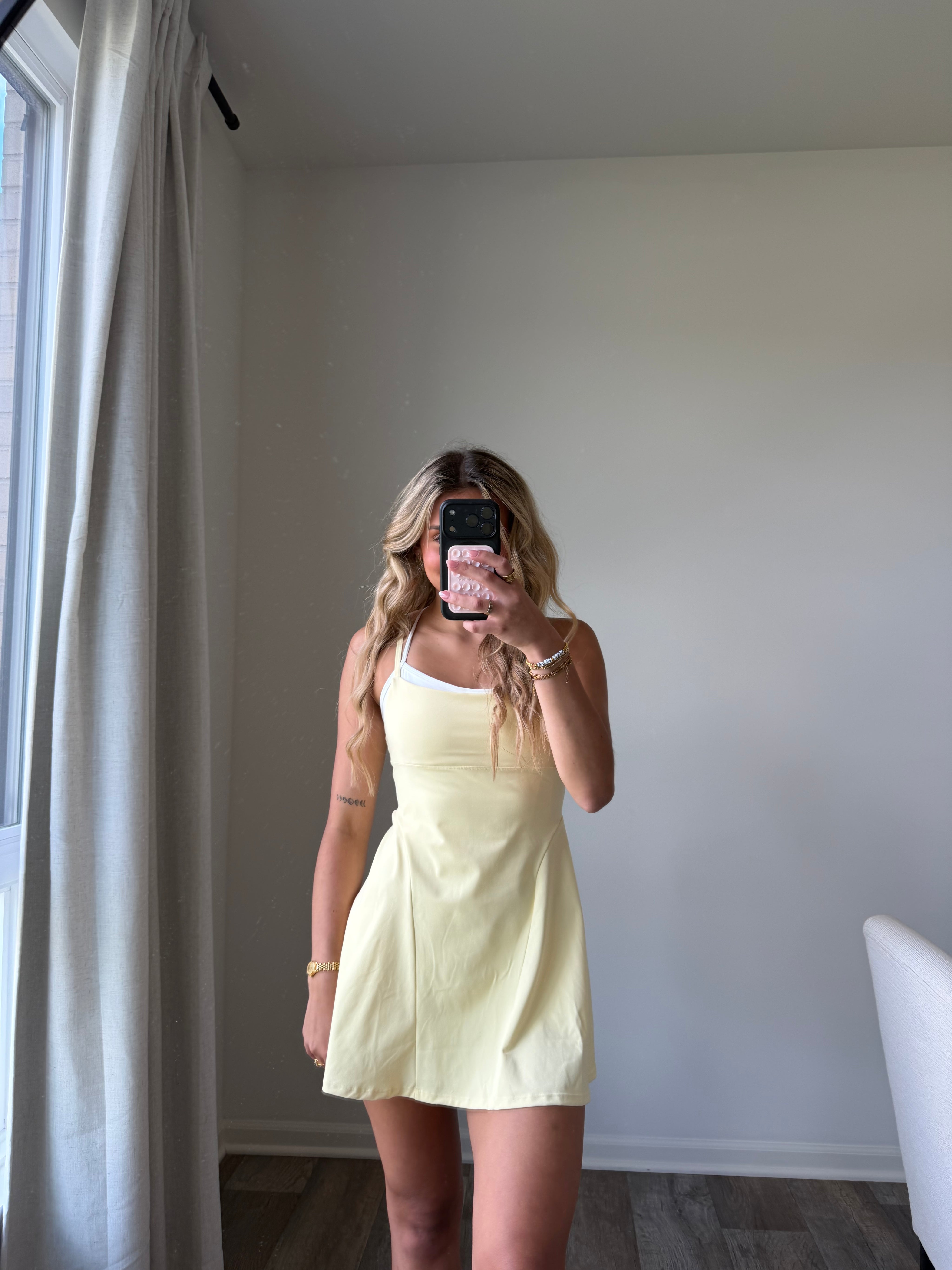 Mari Double Layered Active Dress - Yellow (Final Sale)