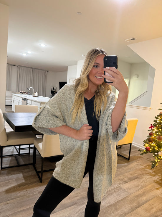 Robin Open Front Cardigan - Lt Heather Gray