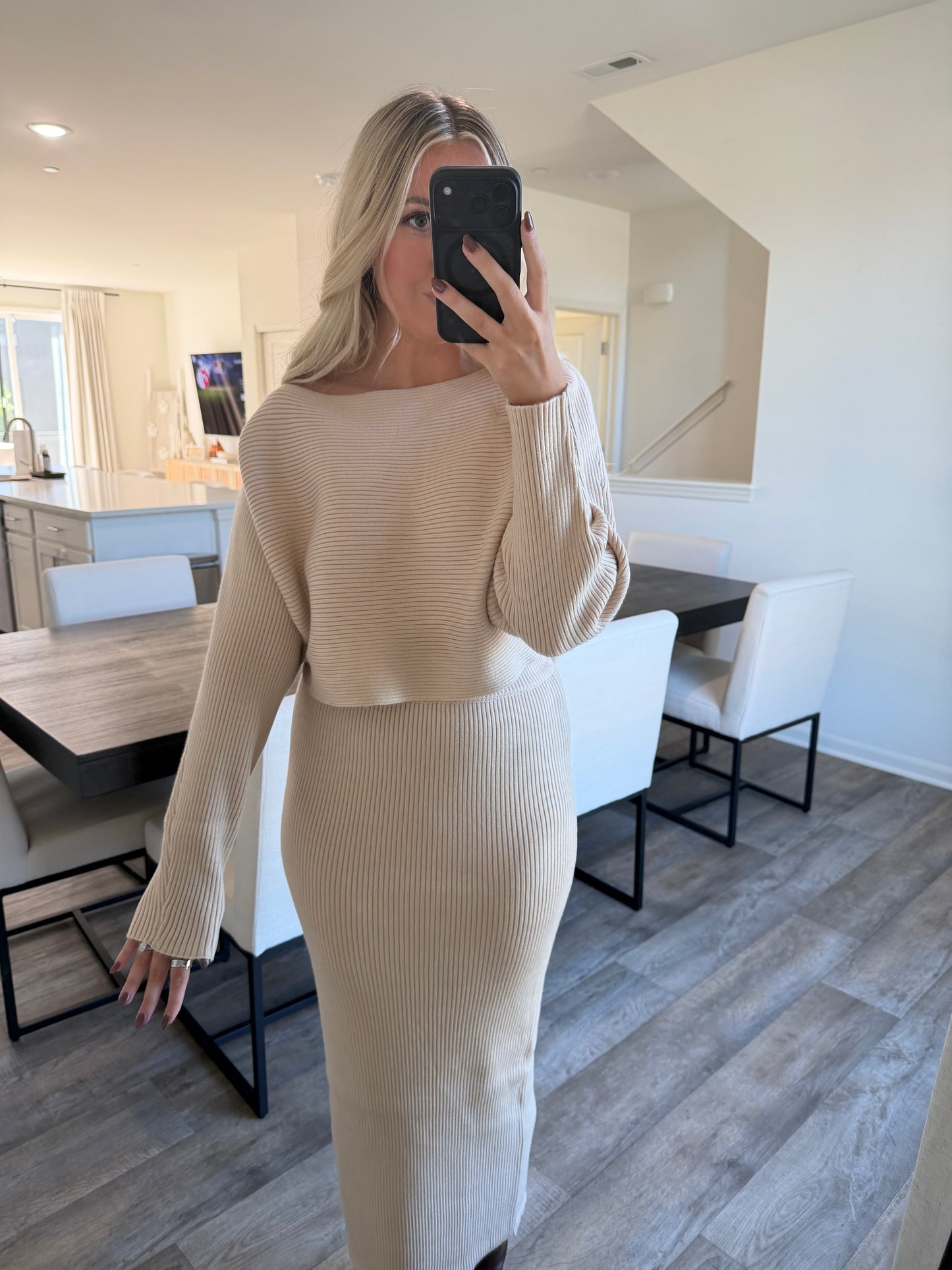 Paige Knit Two Piece Set - Cream