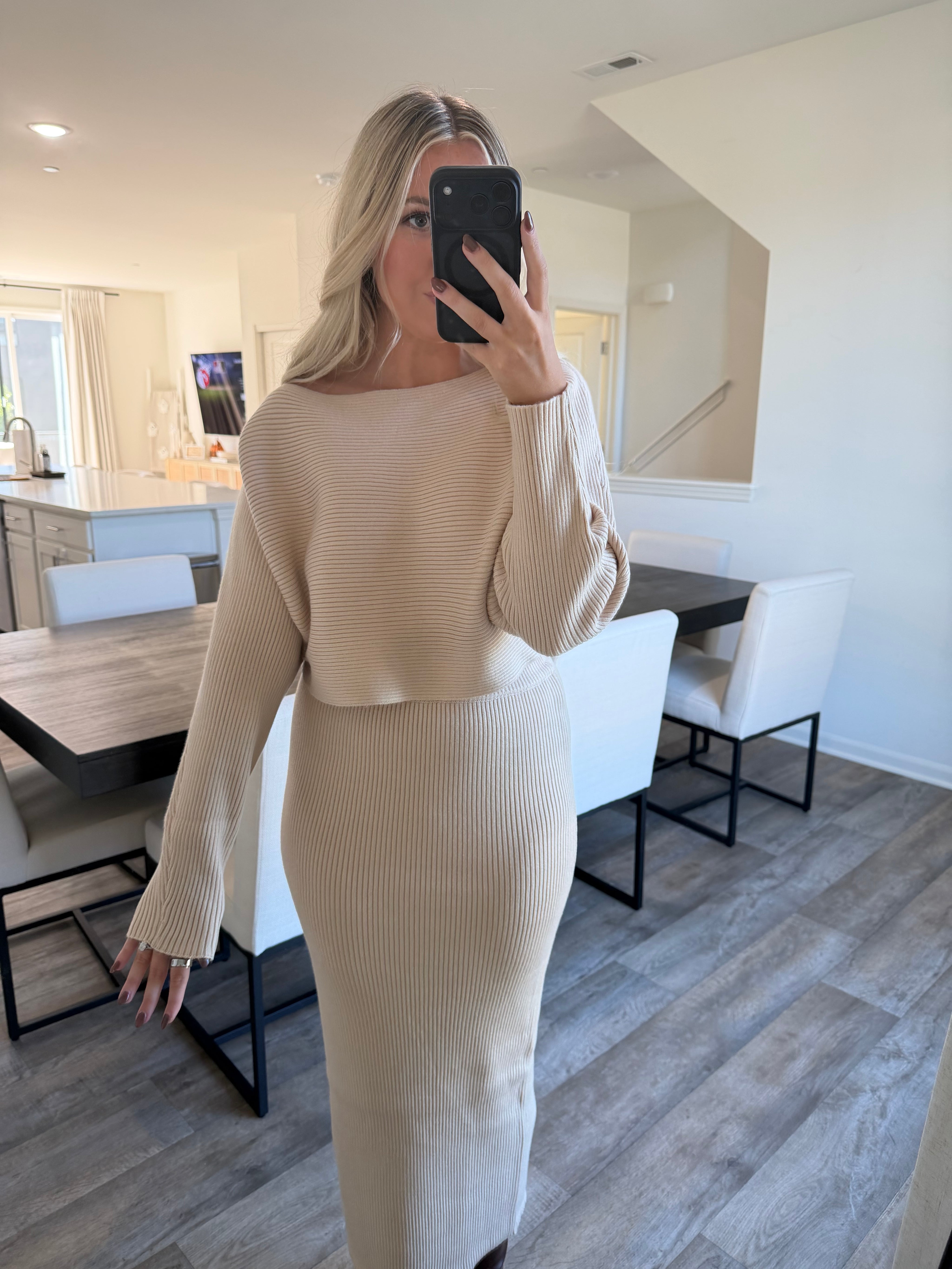 Paige Knit Two Piece Set - Cream