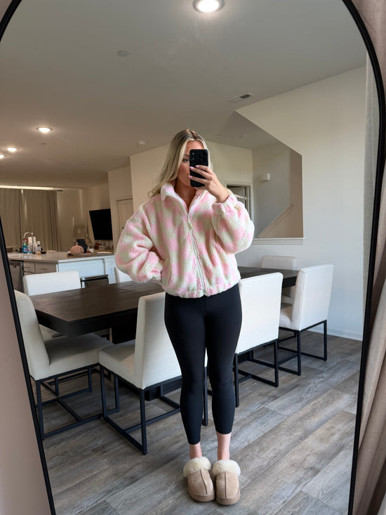 Billy Checkered Jacket - Cream/Pink