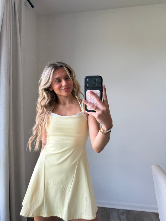 Mari Double Layered Active Dress - Yellow (Final Sale)