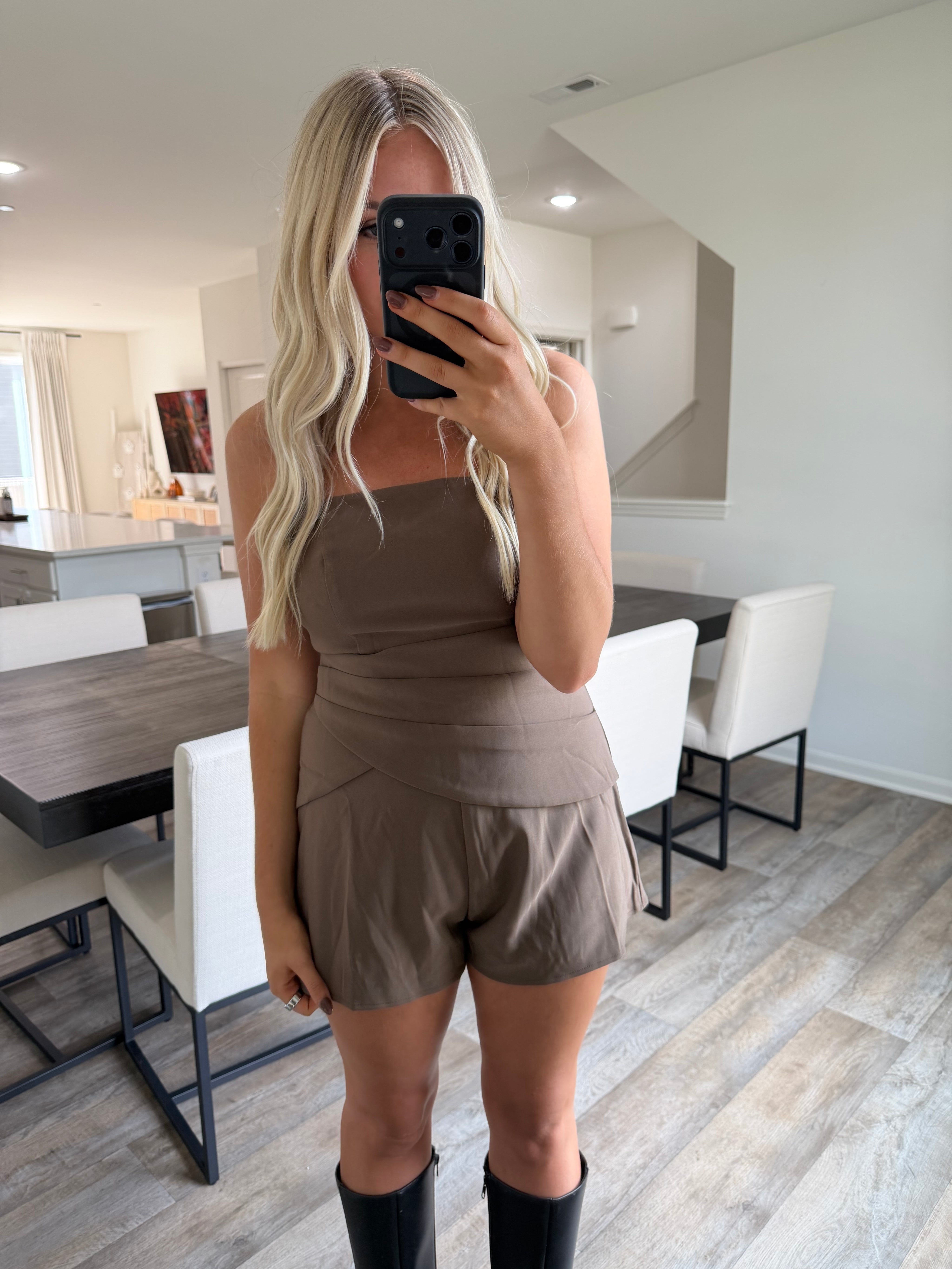 Scarlett Tube Romper - Taupe