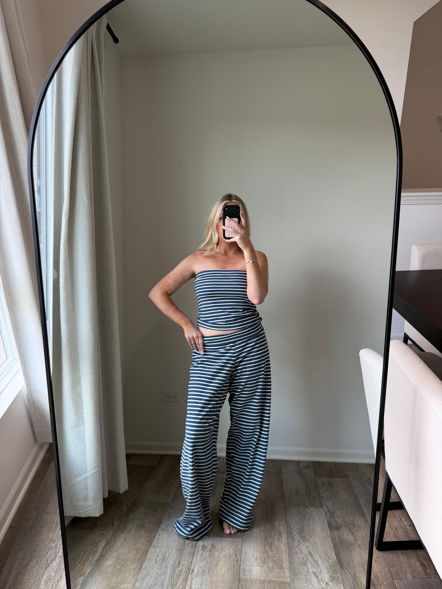 Ang Striped Matching Set - Navy