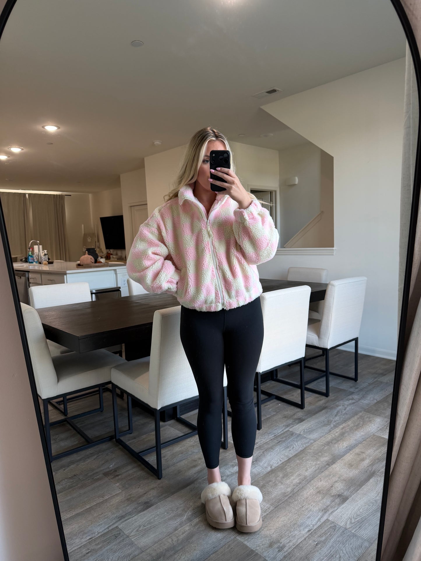 Billy Checkered Jacket - Cream/Pink