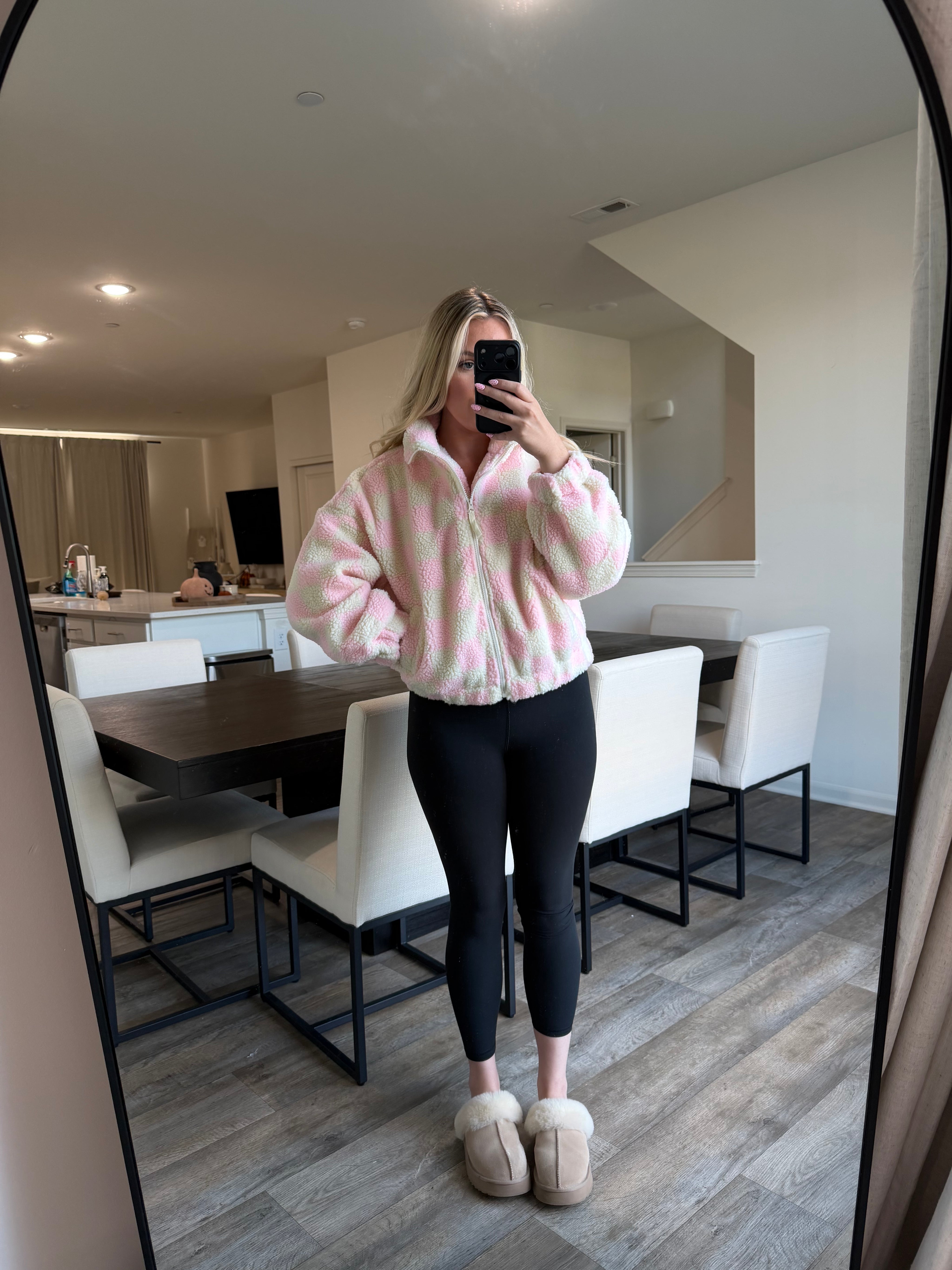 Billy Checkered Jacket - Cream/Pink