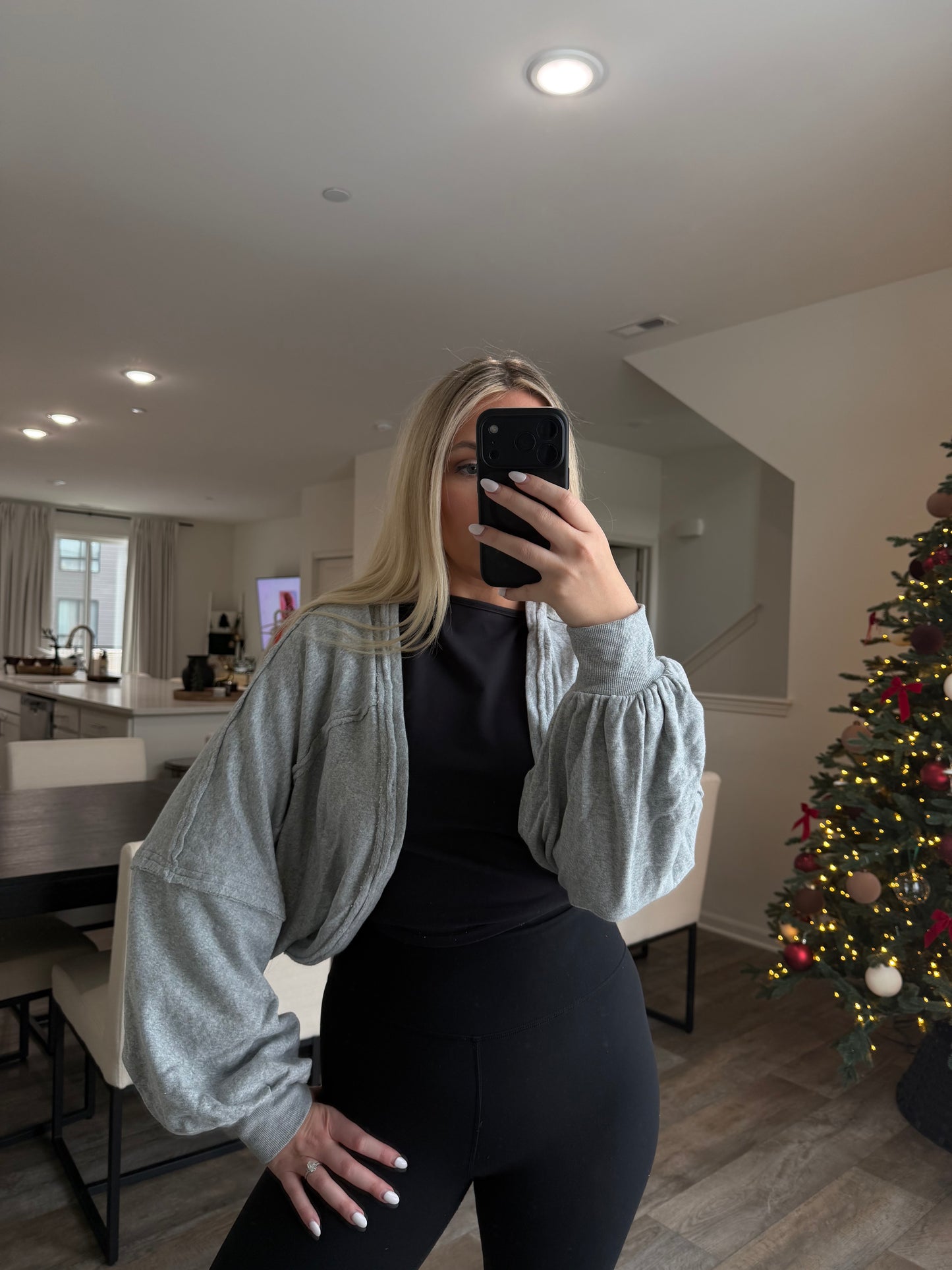 Ayla French Terry Bolero Shrug - Heather Gray