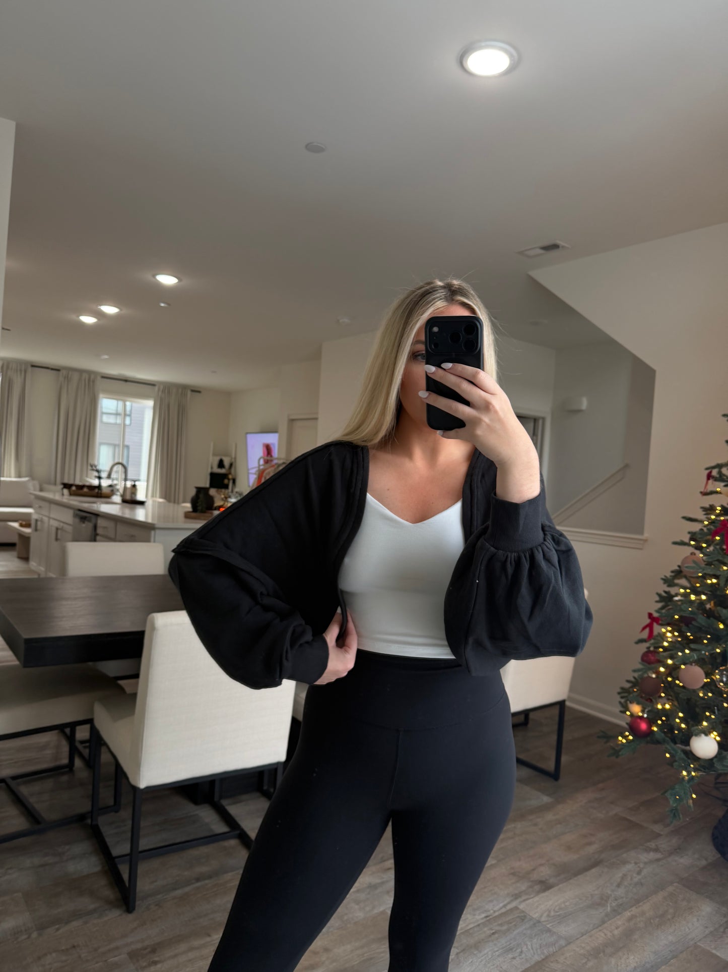 Ayla French Terry Bolero Shrug - Black