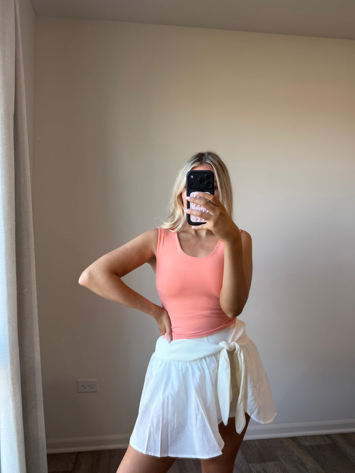 Aubrie Double Layered Tank - Peach