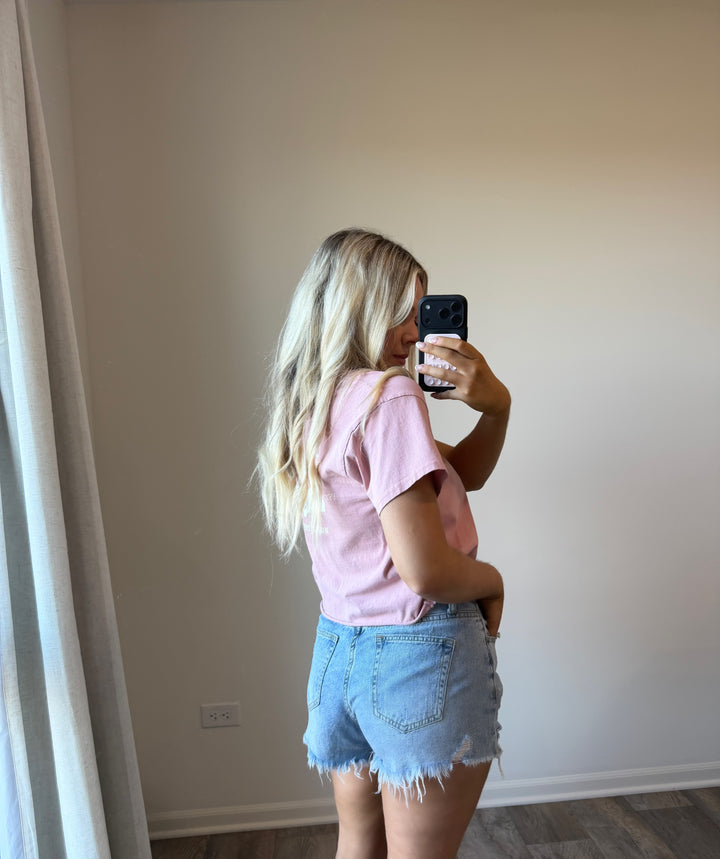 Evie City Cut Shorts - Medium Denim