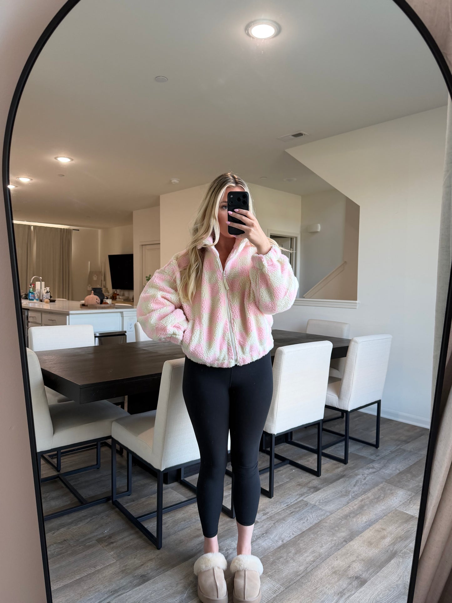 Billy Checkered Jacket - Cream/Pink