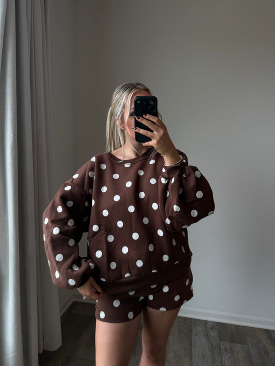 Rylee Polka Dot Matching Set - Brown