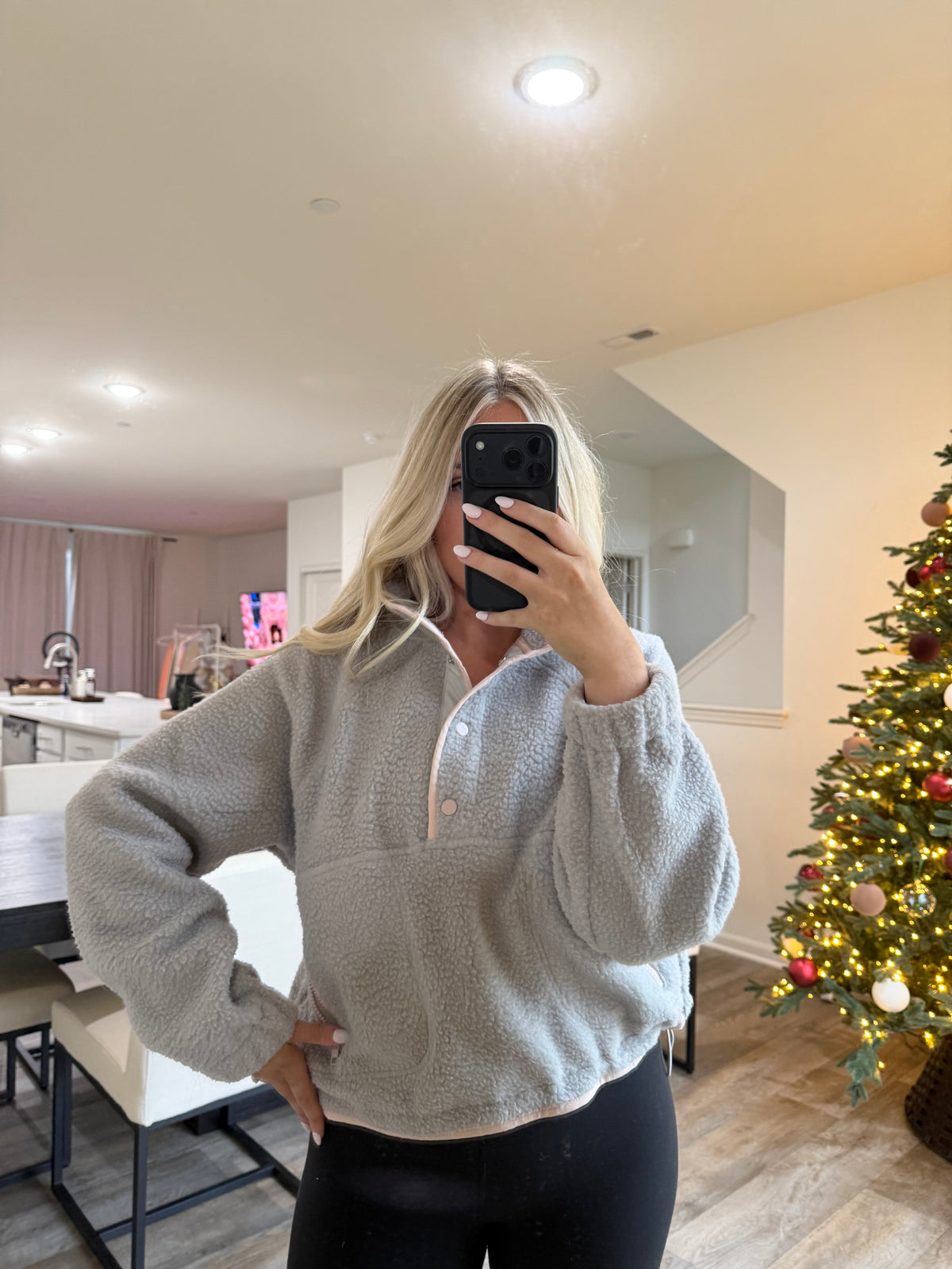 Halle fleece - Gray/Pink