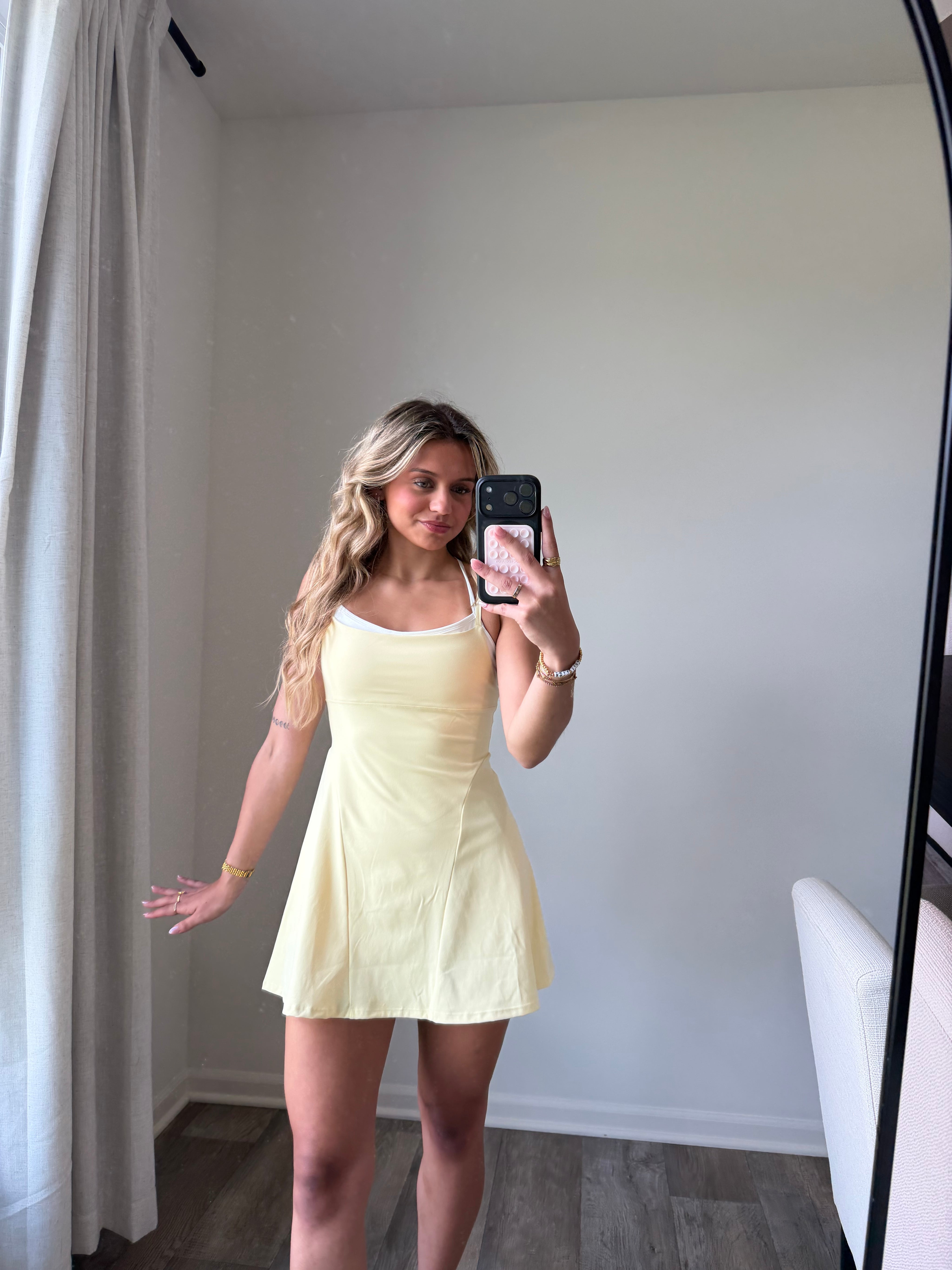 Mari Double Layered Active Dress - Yellow (Final Sale)