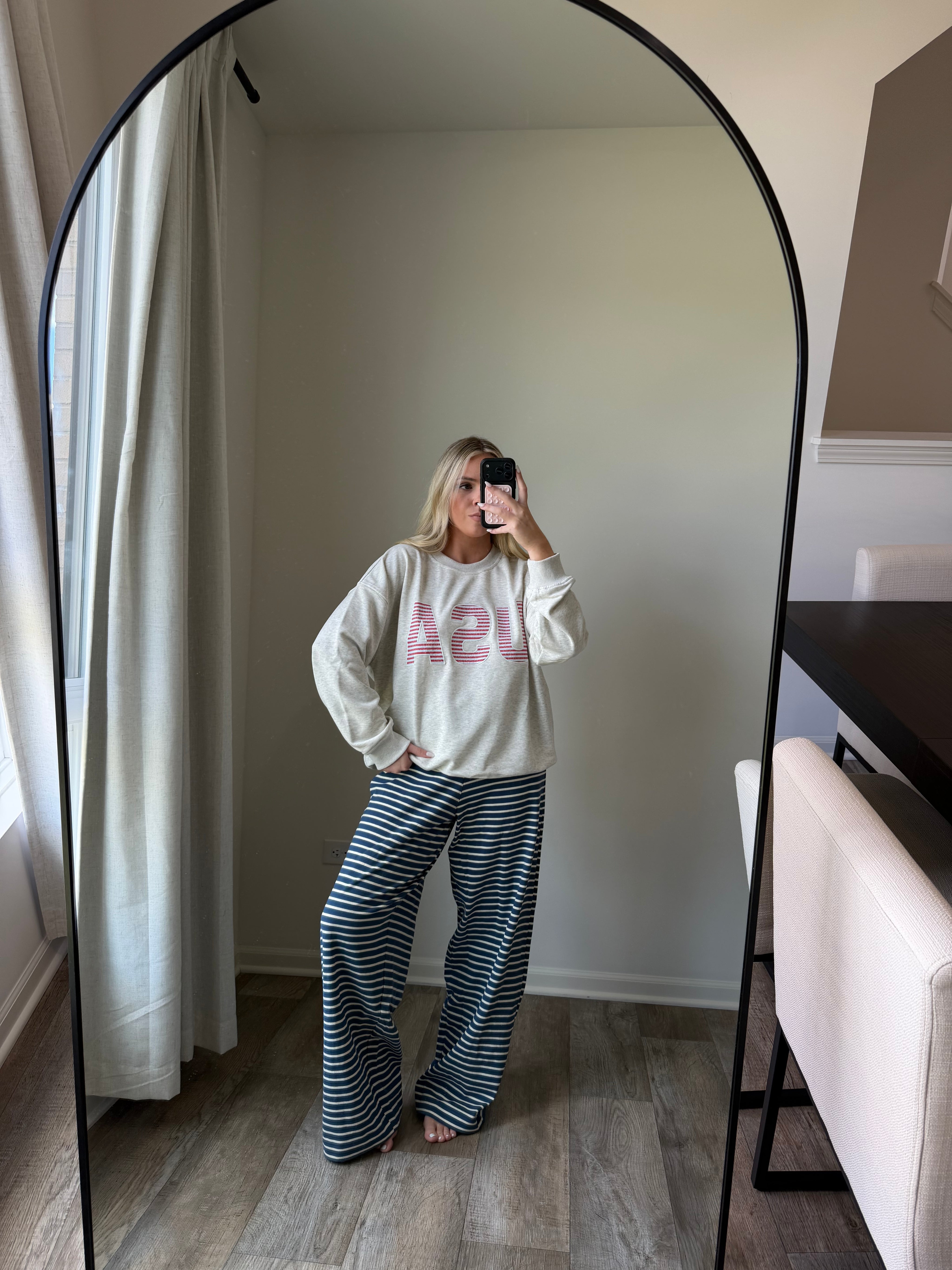 USA crewneck sweater - LT Gray