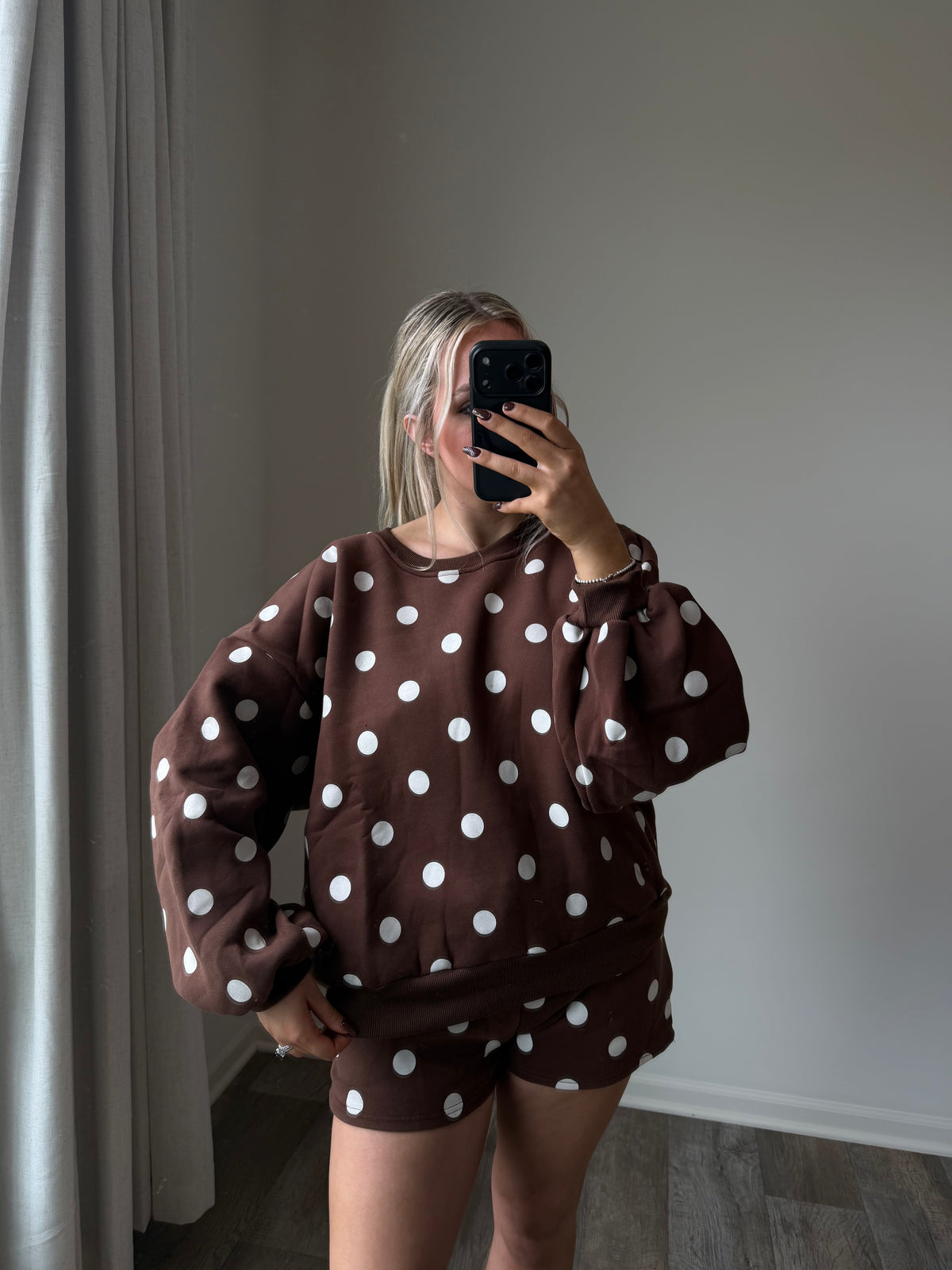 Rylee Polka Dot Matching Set - Brown