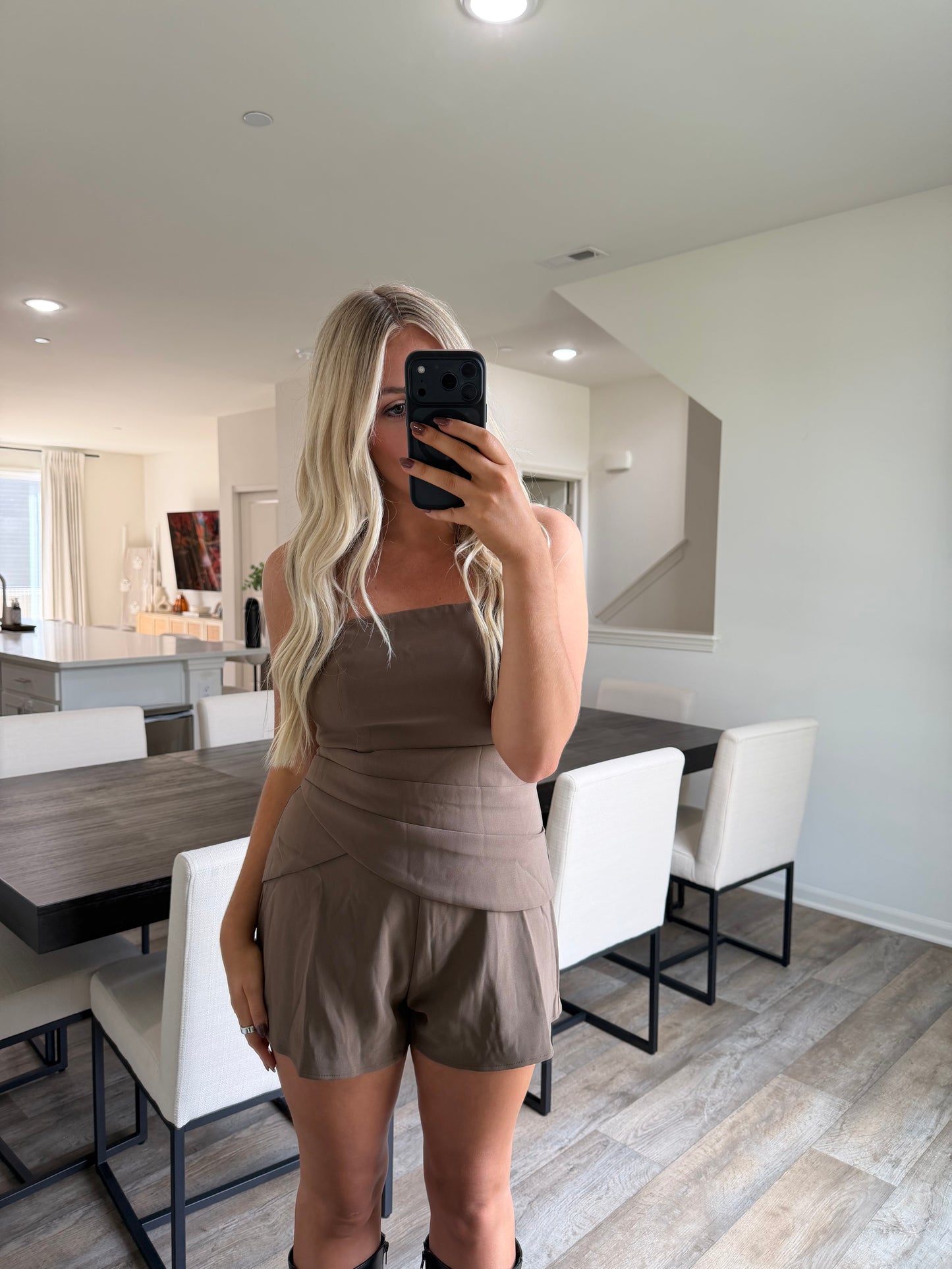 Scarlett Tube Romper - Taupe
