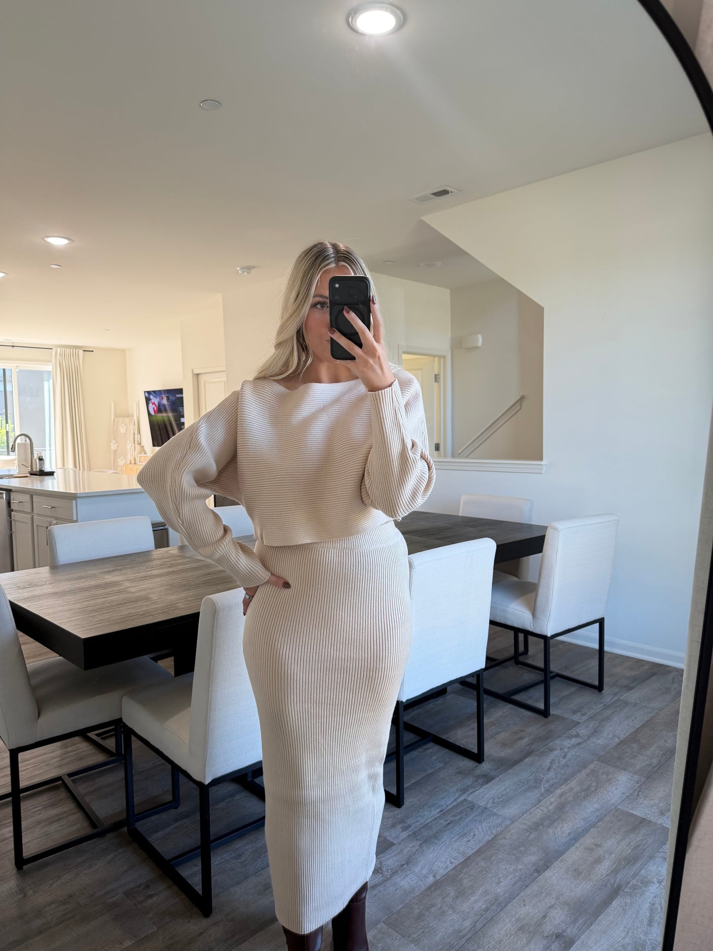 Paige Knit Two Piece Set - Cream