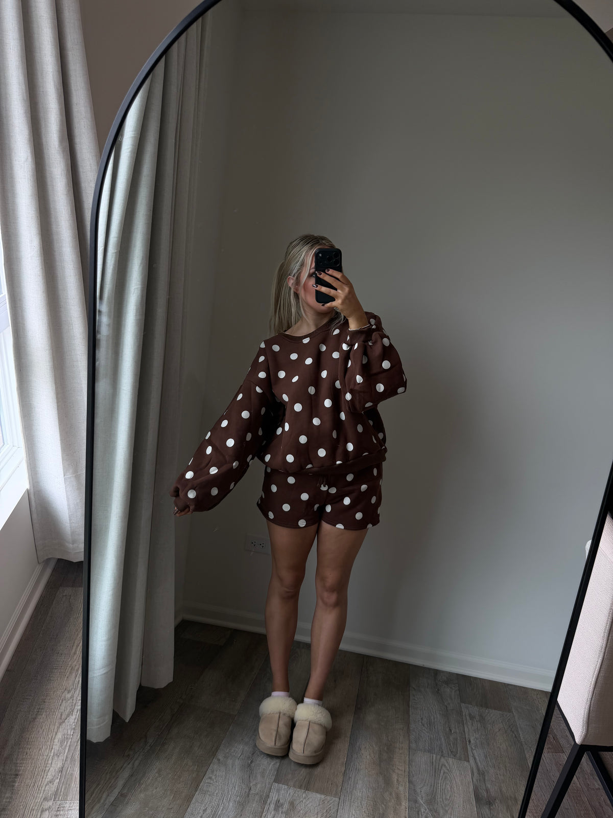Rylee Polka Dot Matching Set - Brown