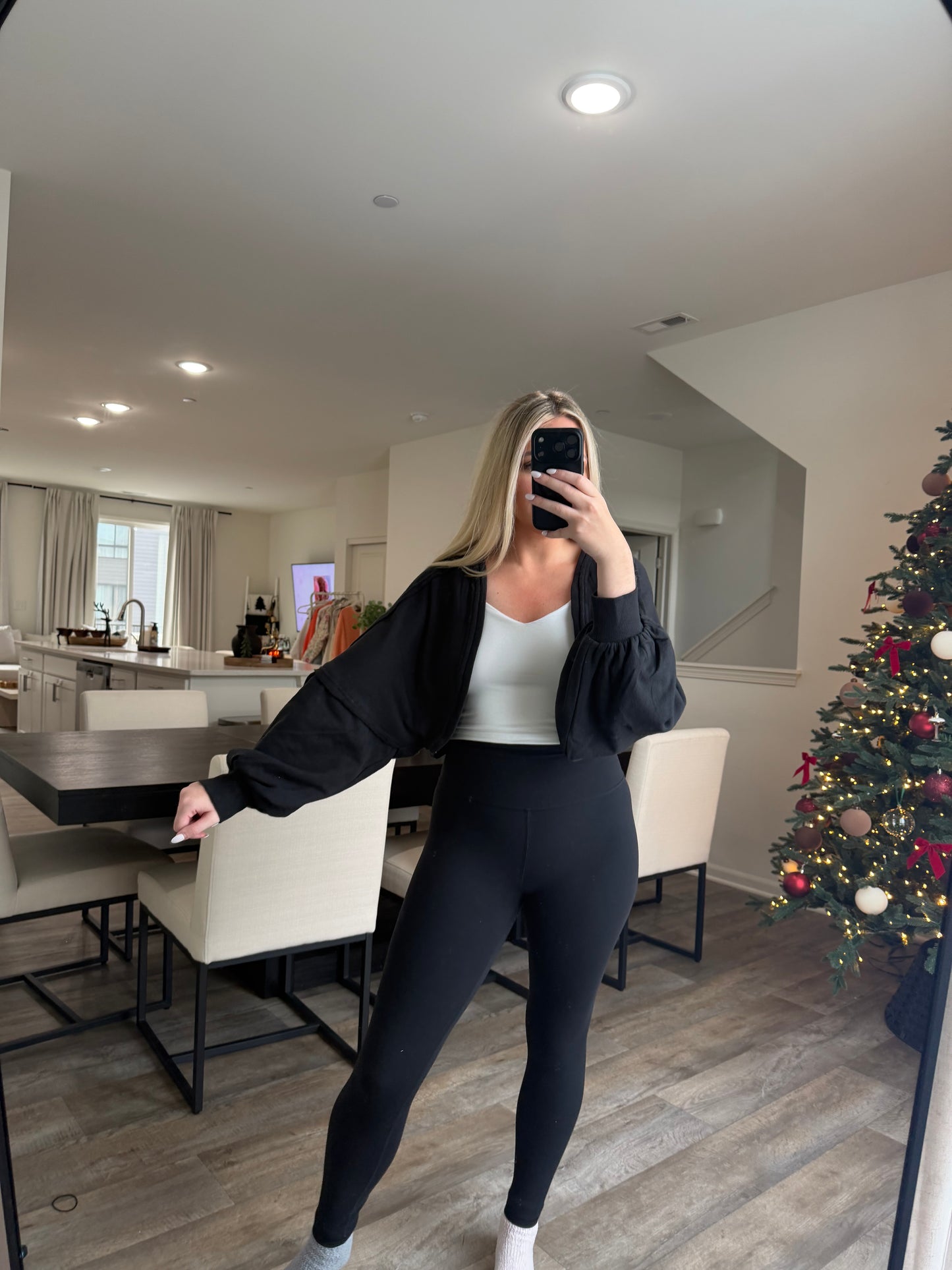 Ayla French Terry Bolero Shrug - Black