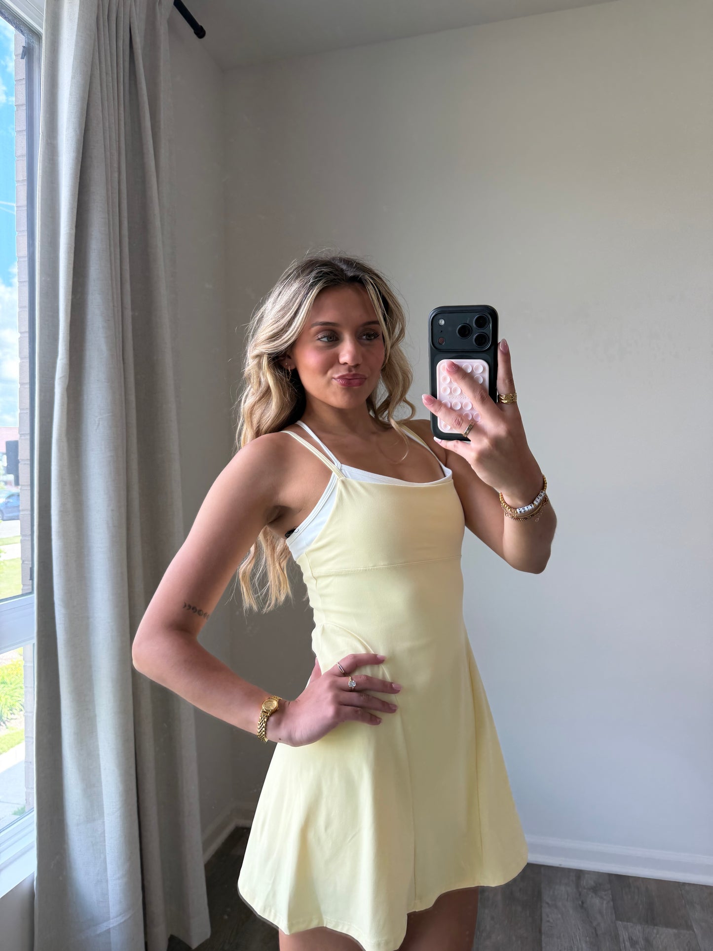 Mari Double Layered Active Dress - Yellow (Final Sale)