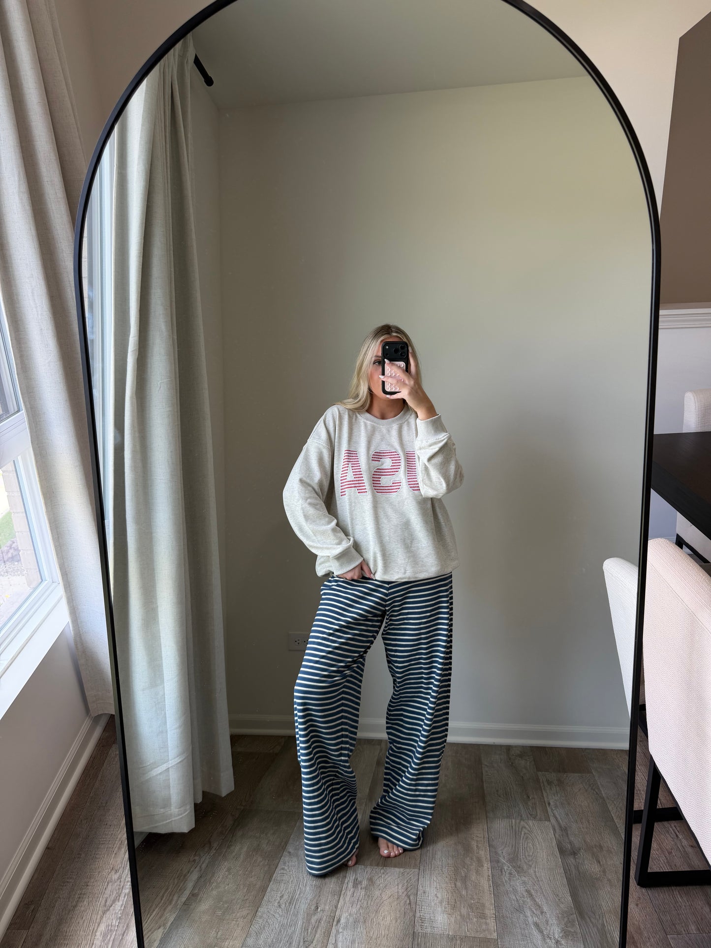 USA crewneck sweater - LT Gray