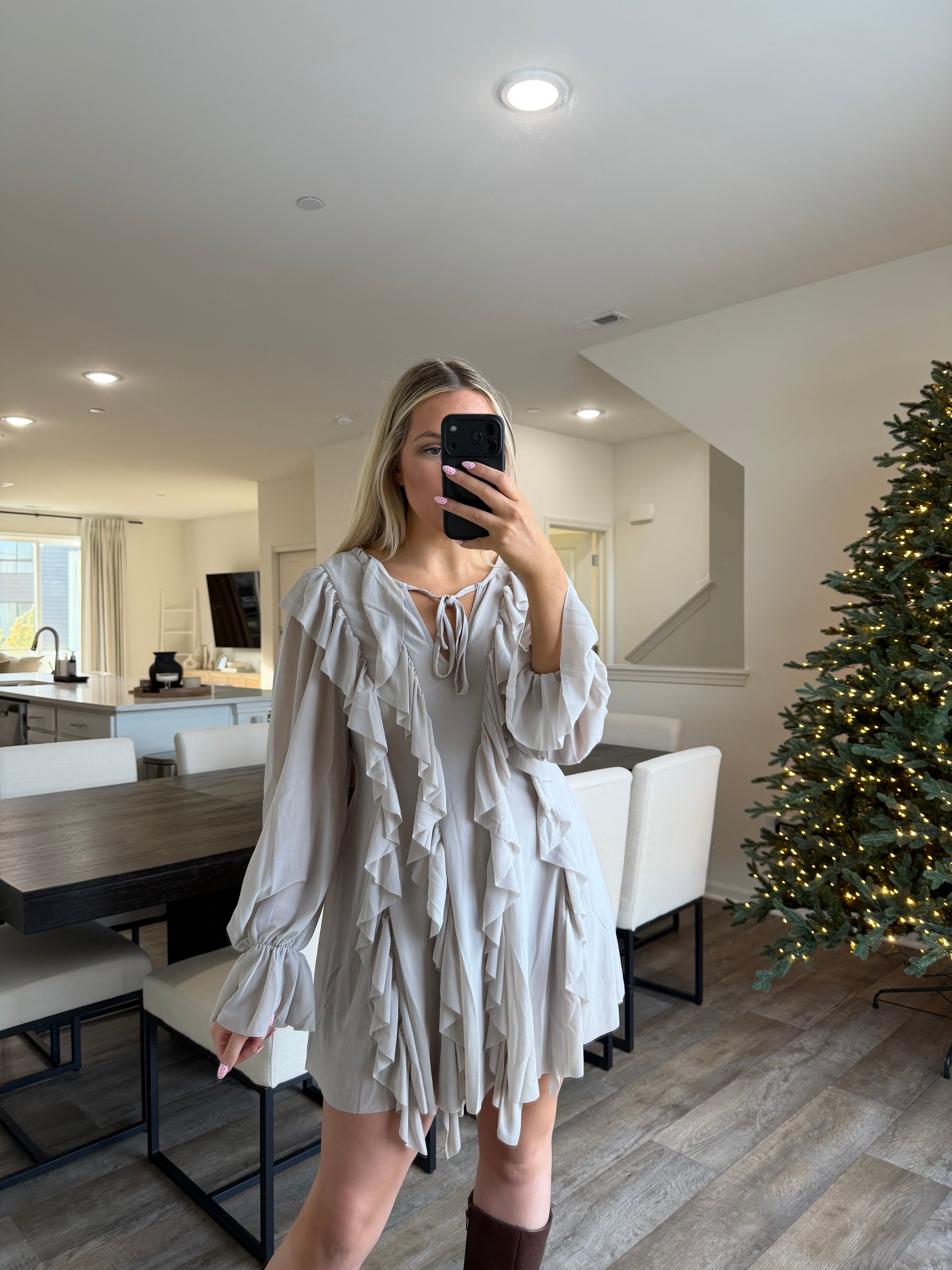 Cadence Ruffle Romper - Stone