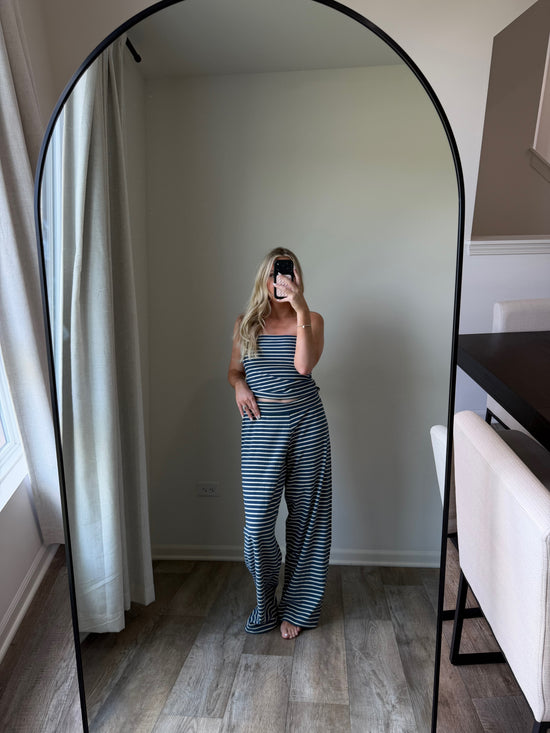 Ang Striped Matching Set - Navy