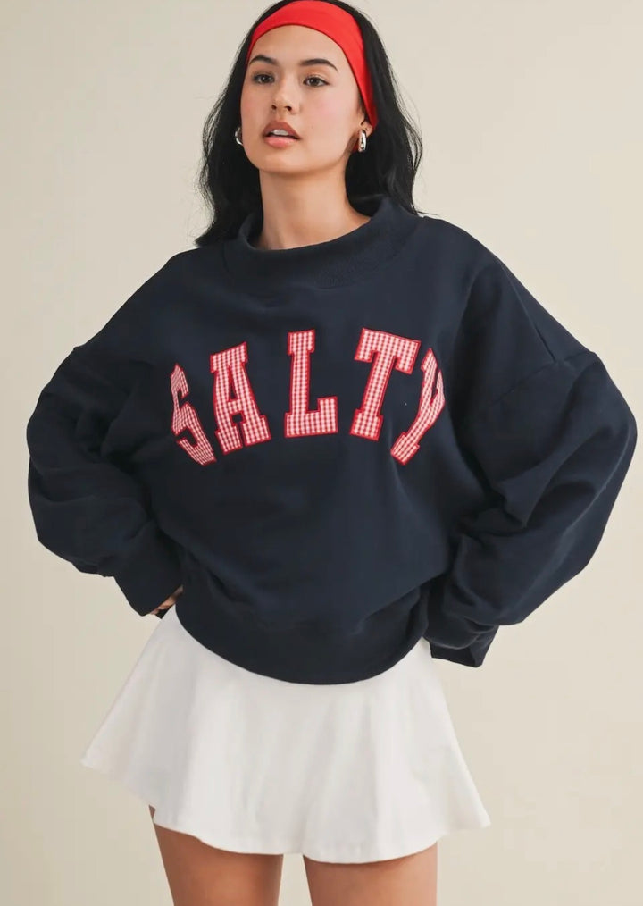 Pre order! (July Ships) Salty mockneck - navy/red