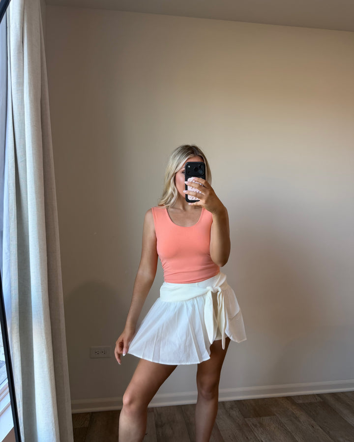 Cambrie Mini Wrap Skort - Off White