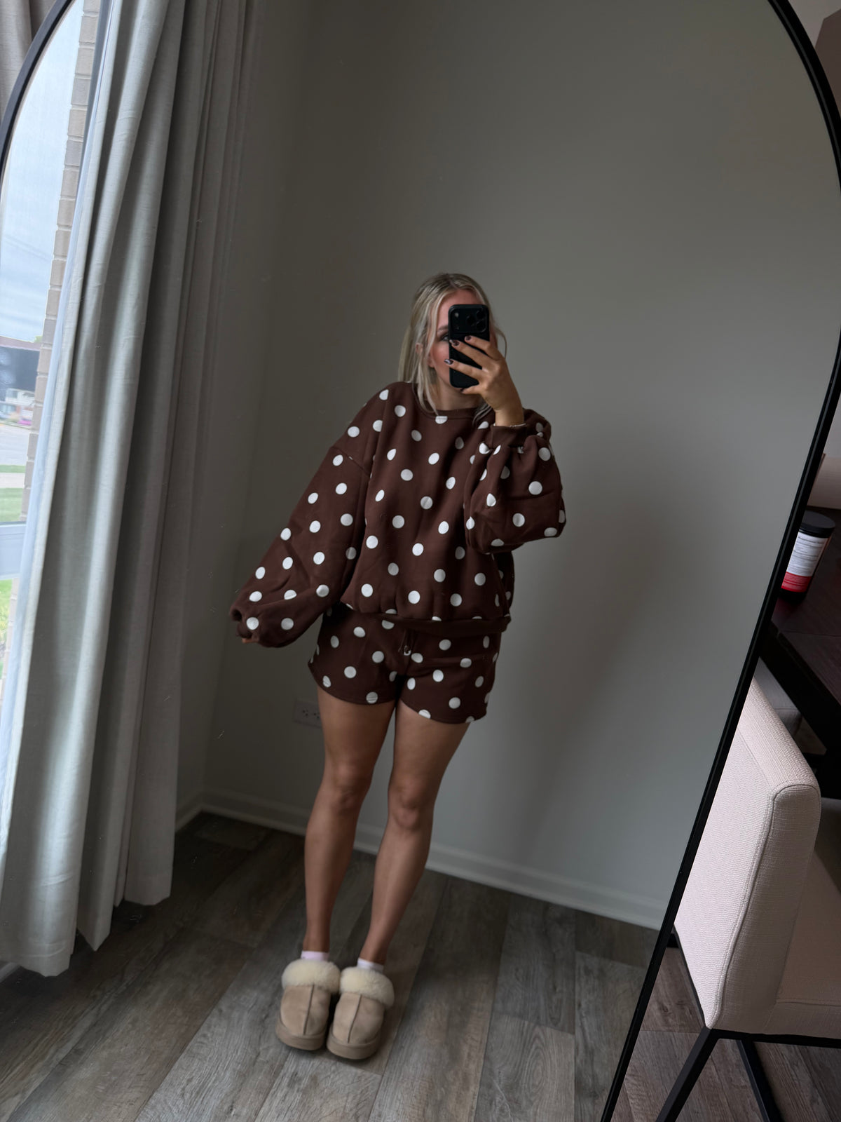 Rylee Polka Dot Matching Set - Brown