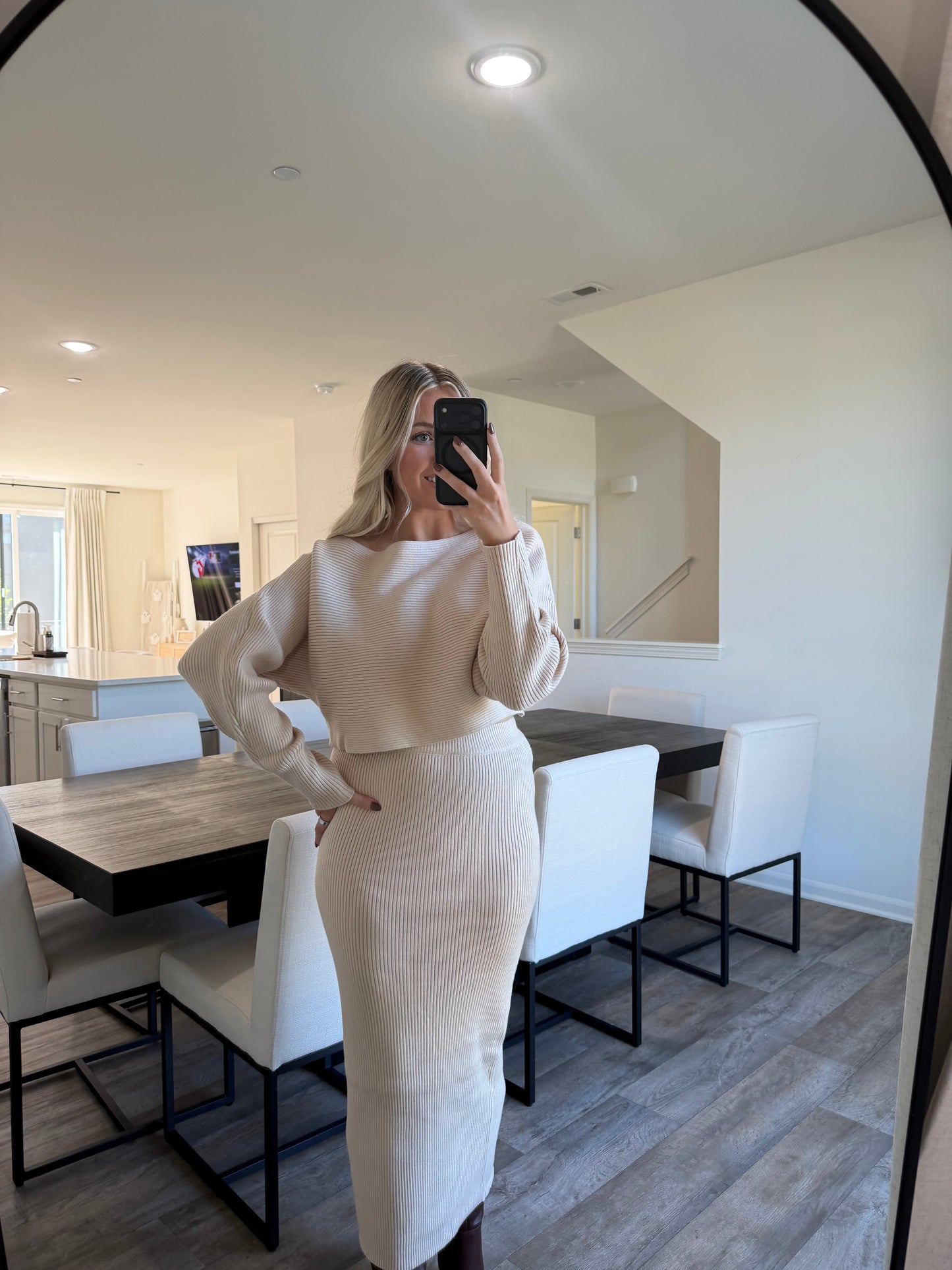 Paige Knit Two Piece Set - Cream