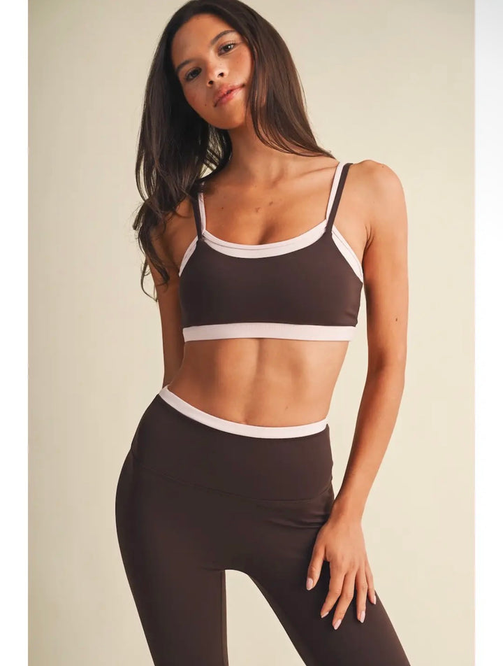 Chocolate Brown Double Layered Top- White Layered (Final Sale)
