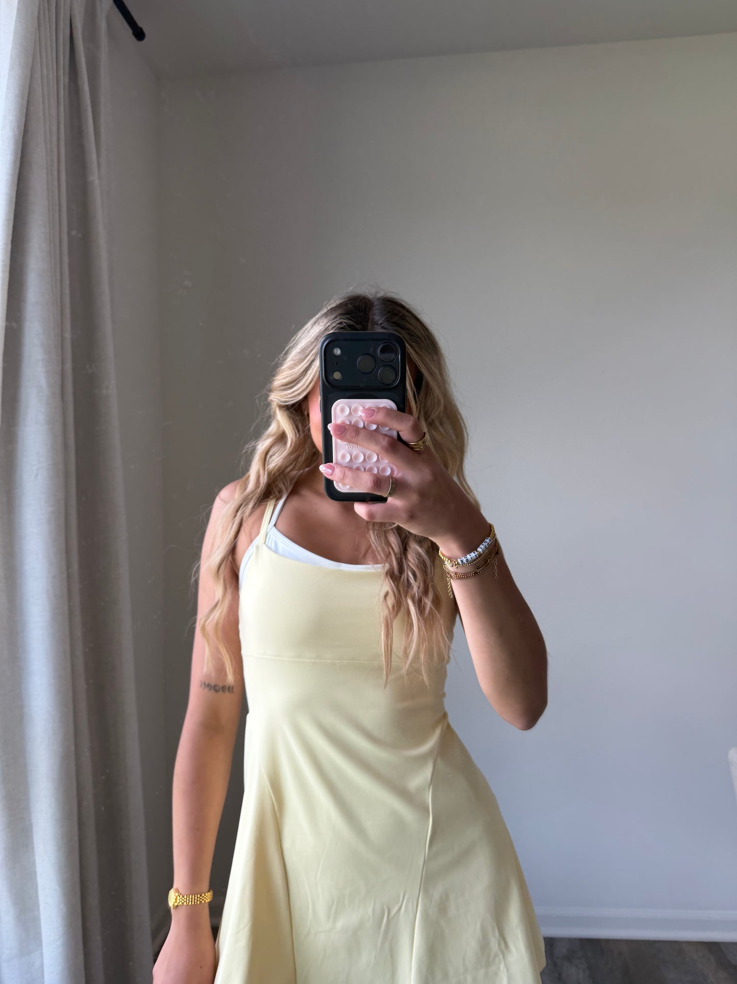 Mari Double Layered Active Dress - Yellow (Final Sale)