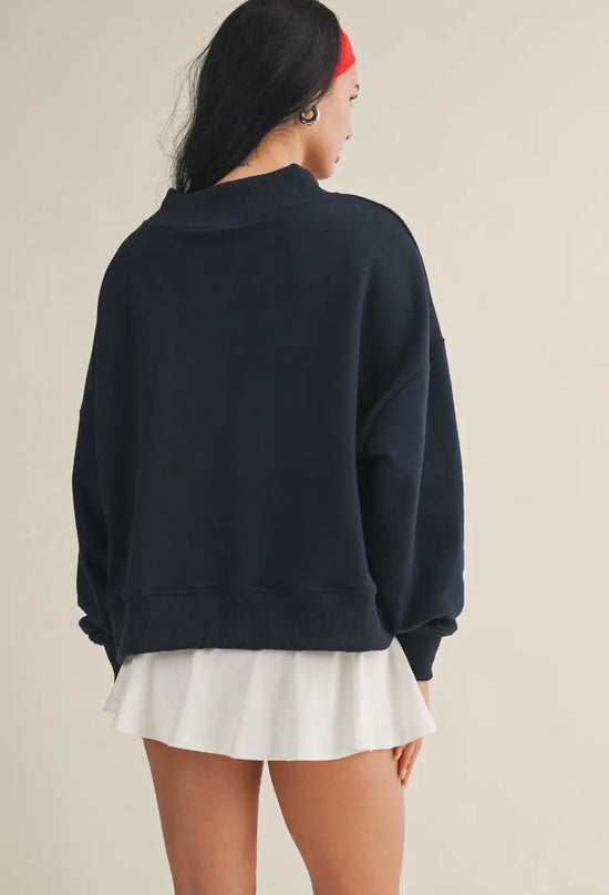 Pre order! (July Ships) Salty mockneck - navy/red