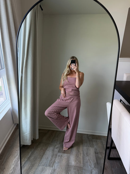 Ang Striped Matching Set - Mauve
