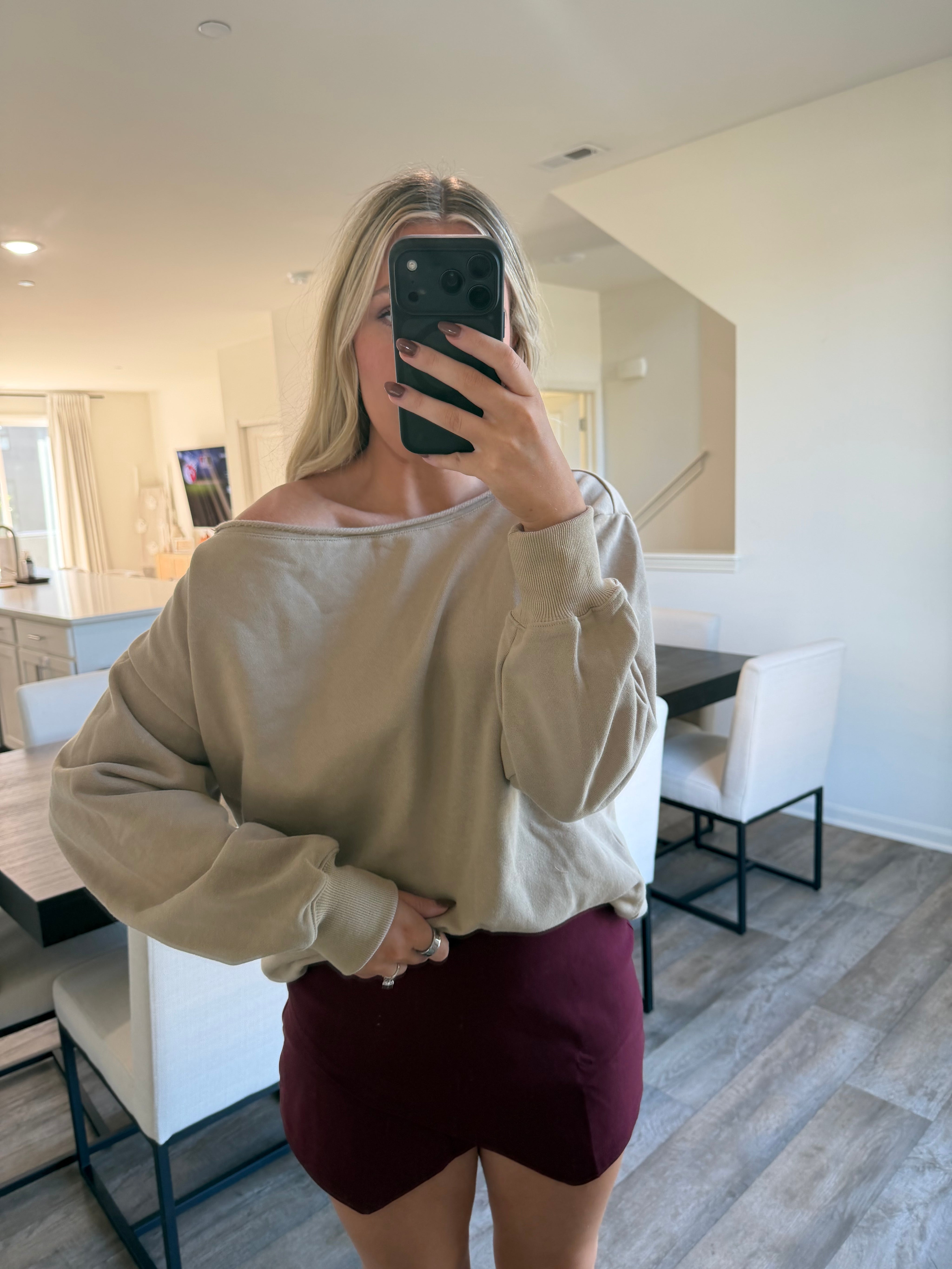 Marnie Asymmetrical Skort - Burgundy