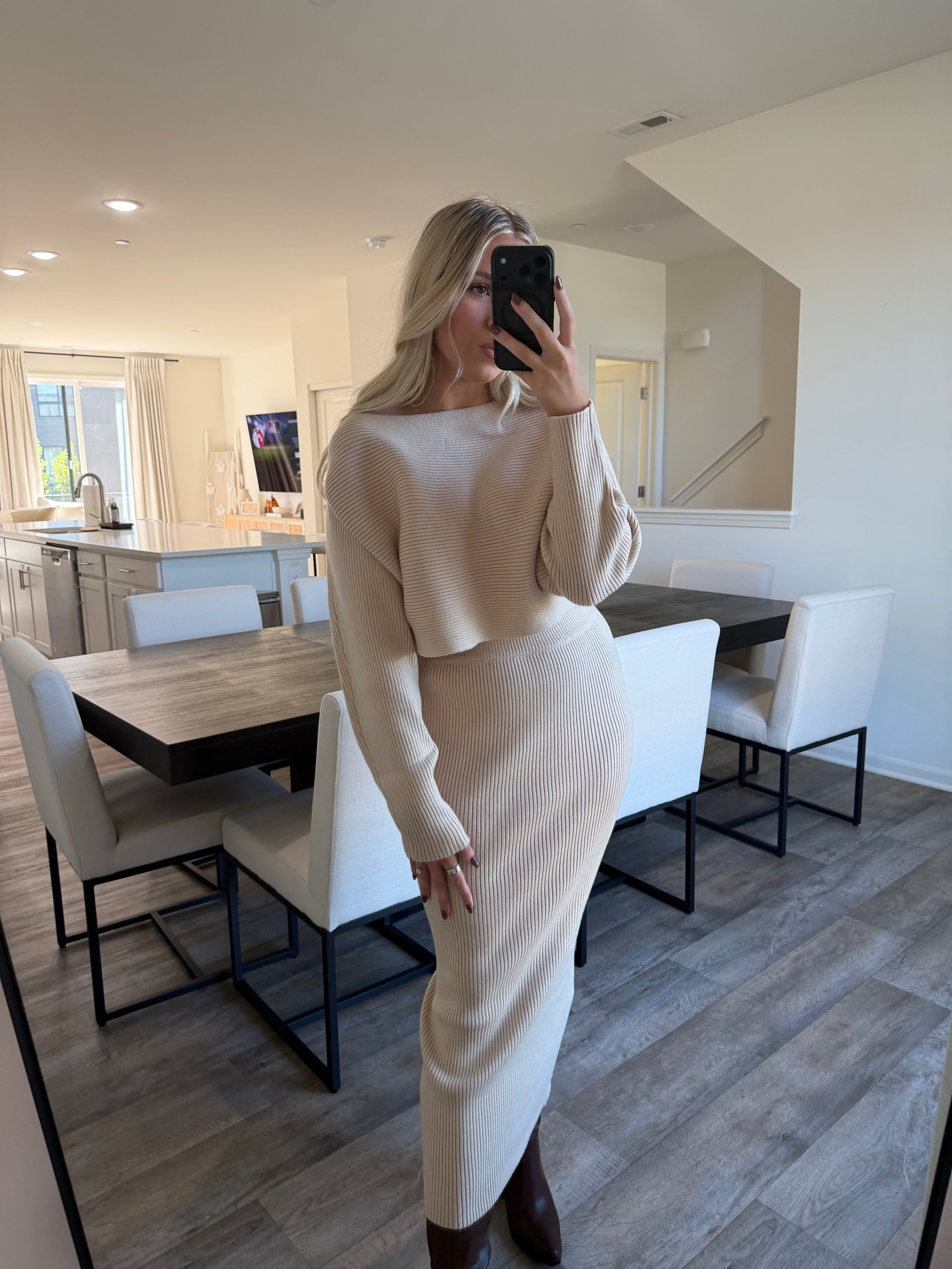 Paige Knit Two Piece Set - Cream