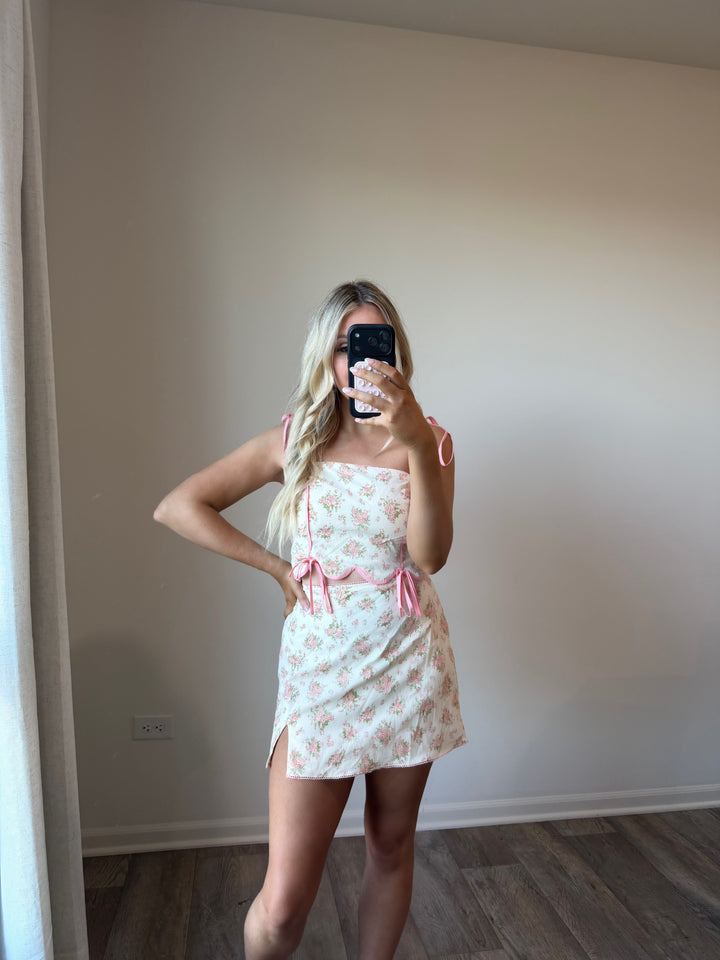 Eloise Floral Two-Piece Set - Pink/Cream