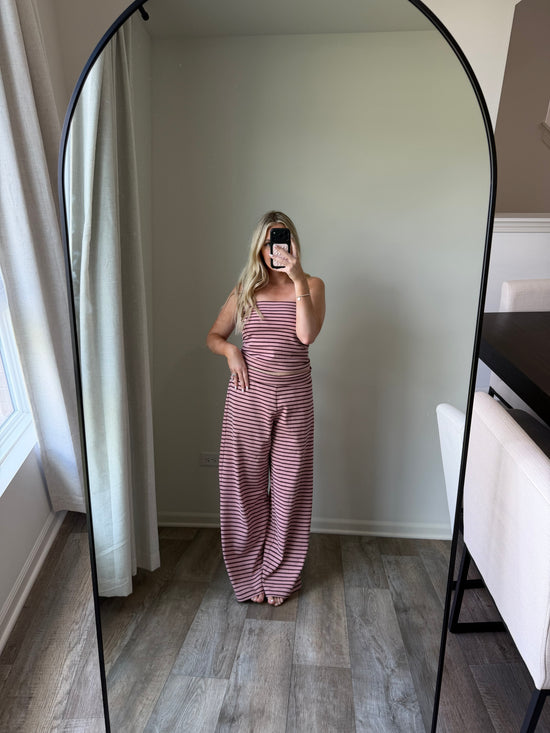 Ang Striped Matching Set - Mauve