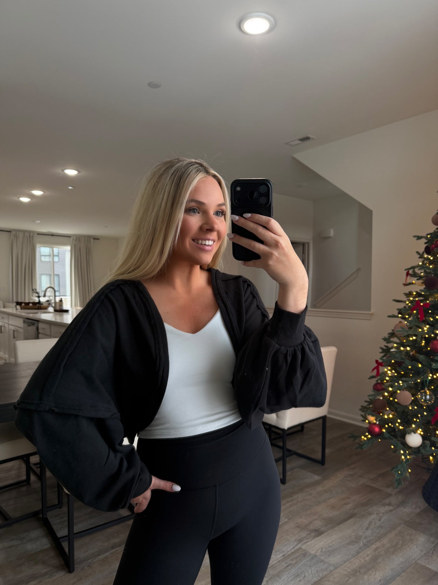 Ayla French Terry Bolero Shrug - Black