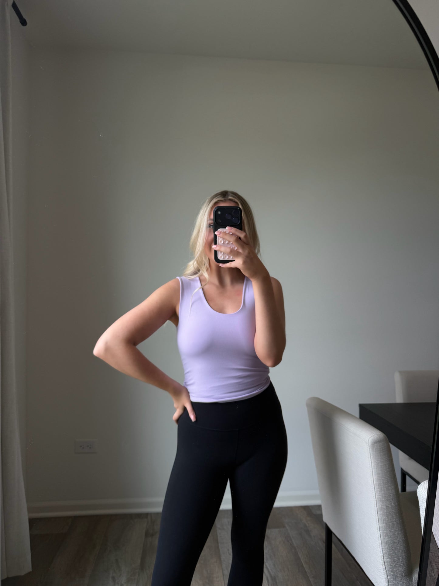 Aubrie Double Layered Tank - Lt purple final sale*