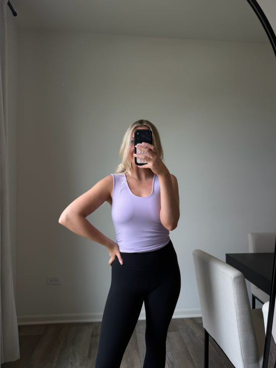 Aubrie Double Layered Tank - Lt purple final sale*