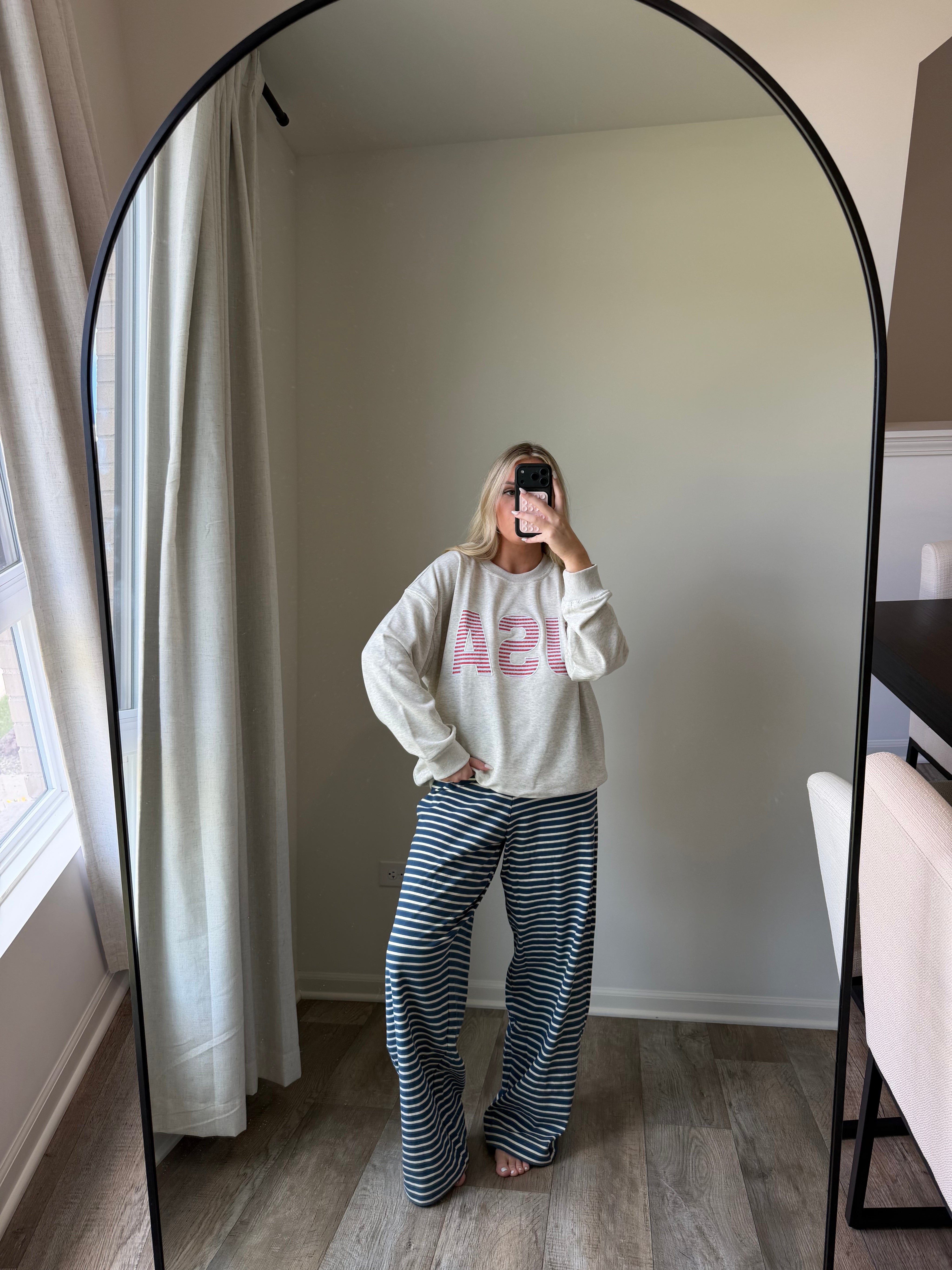 USA crewneck sweater - LT Gray