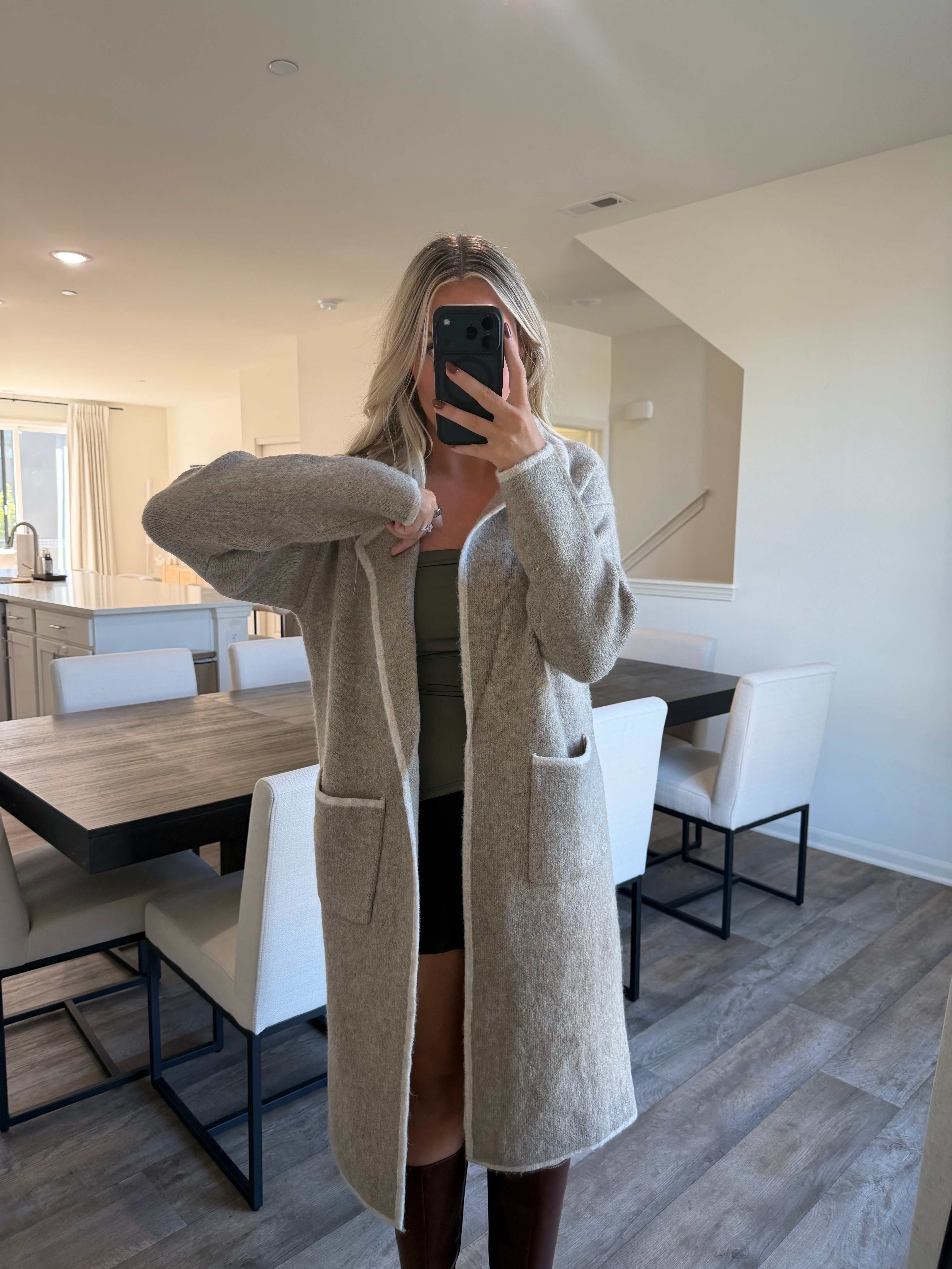 Mitz Long Jacket - Light Mocha