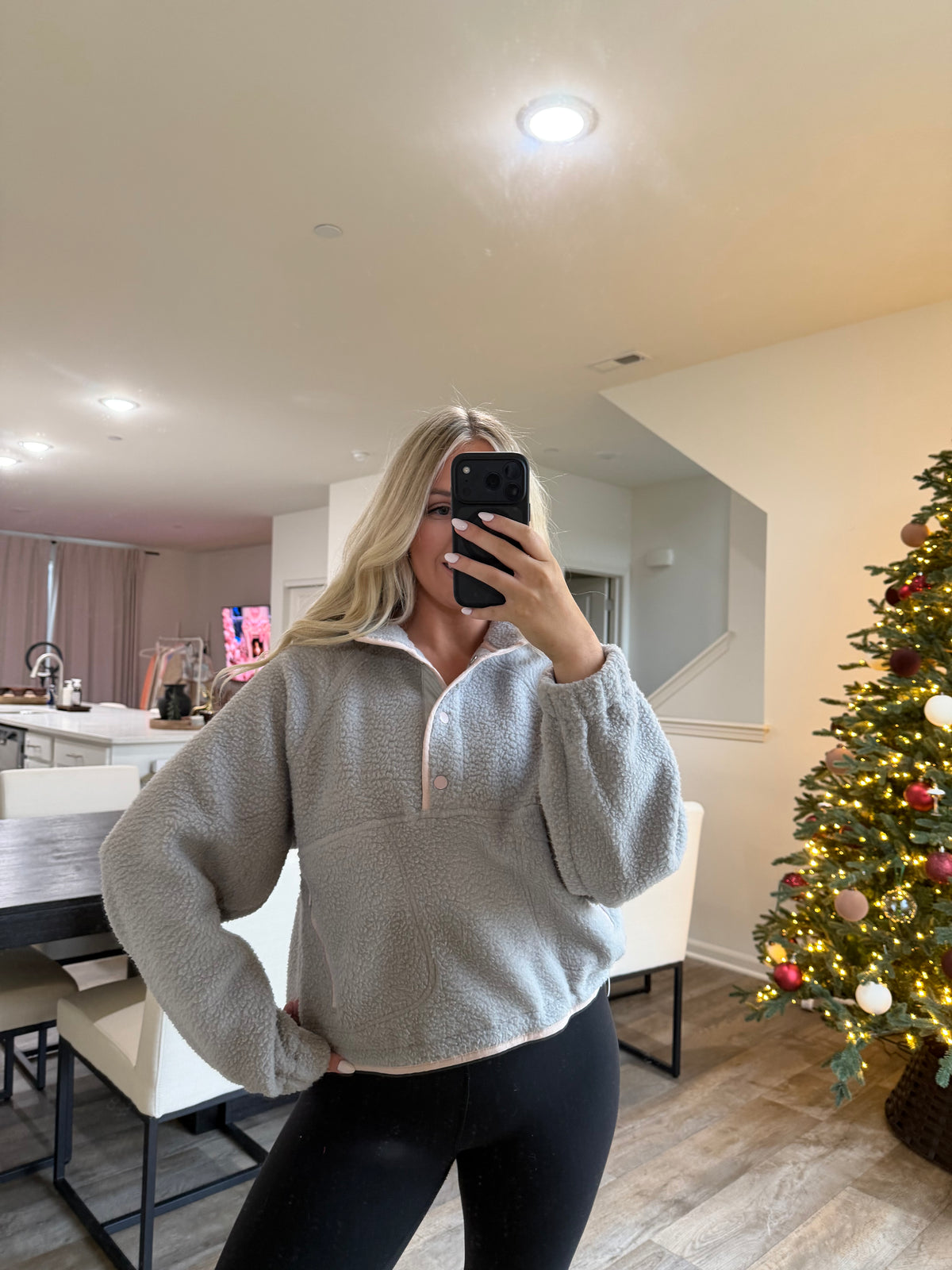 Halle fleece - Gray/Pink
