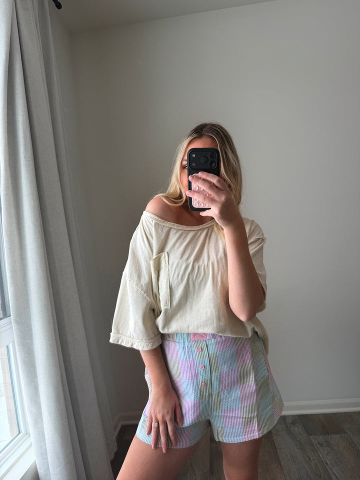 Lucy Striped & Checker Boxer Shorts - Pink Mix