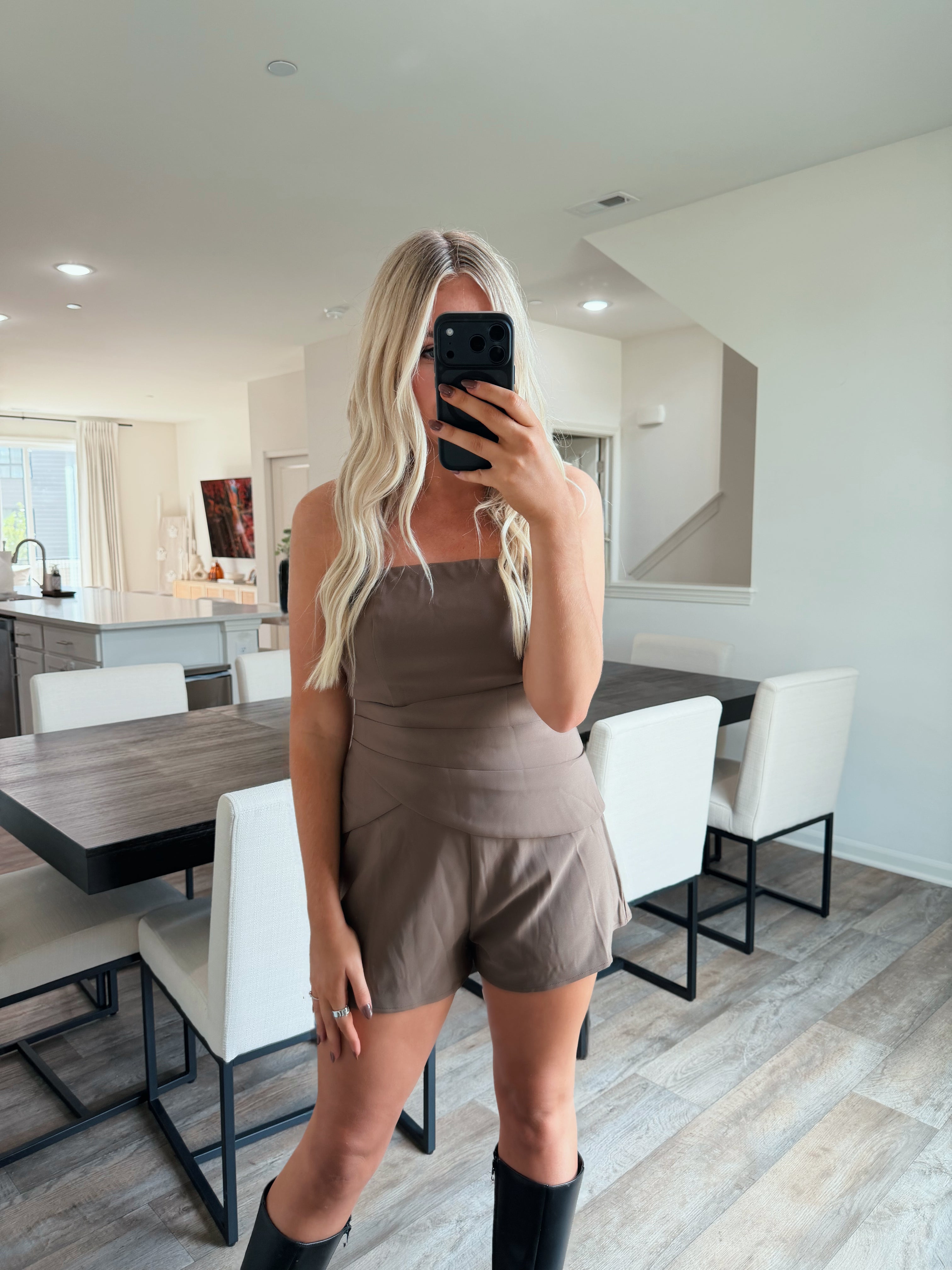 Scarlett Tube Romper - Taupe