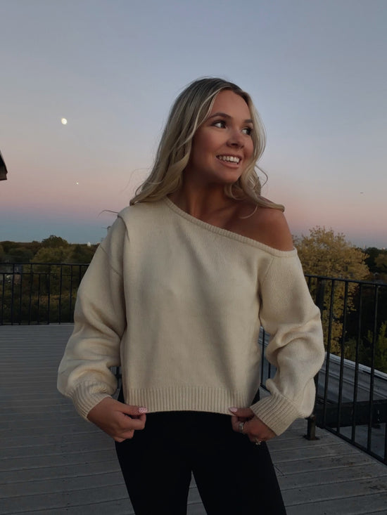 Callie Asymmetrical Sweater - Cream